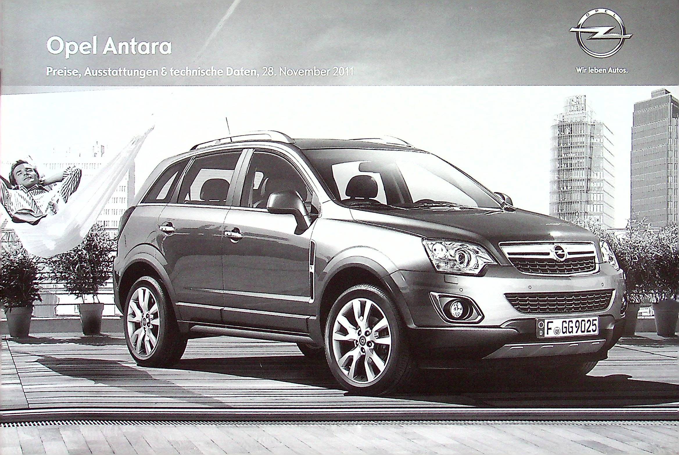 Opel Antara - Preisliste & Extras - Prospekt 11/2011