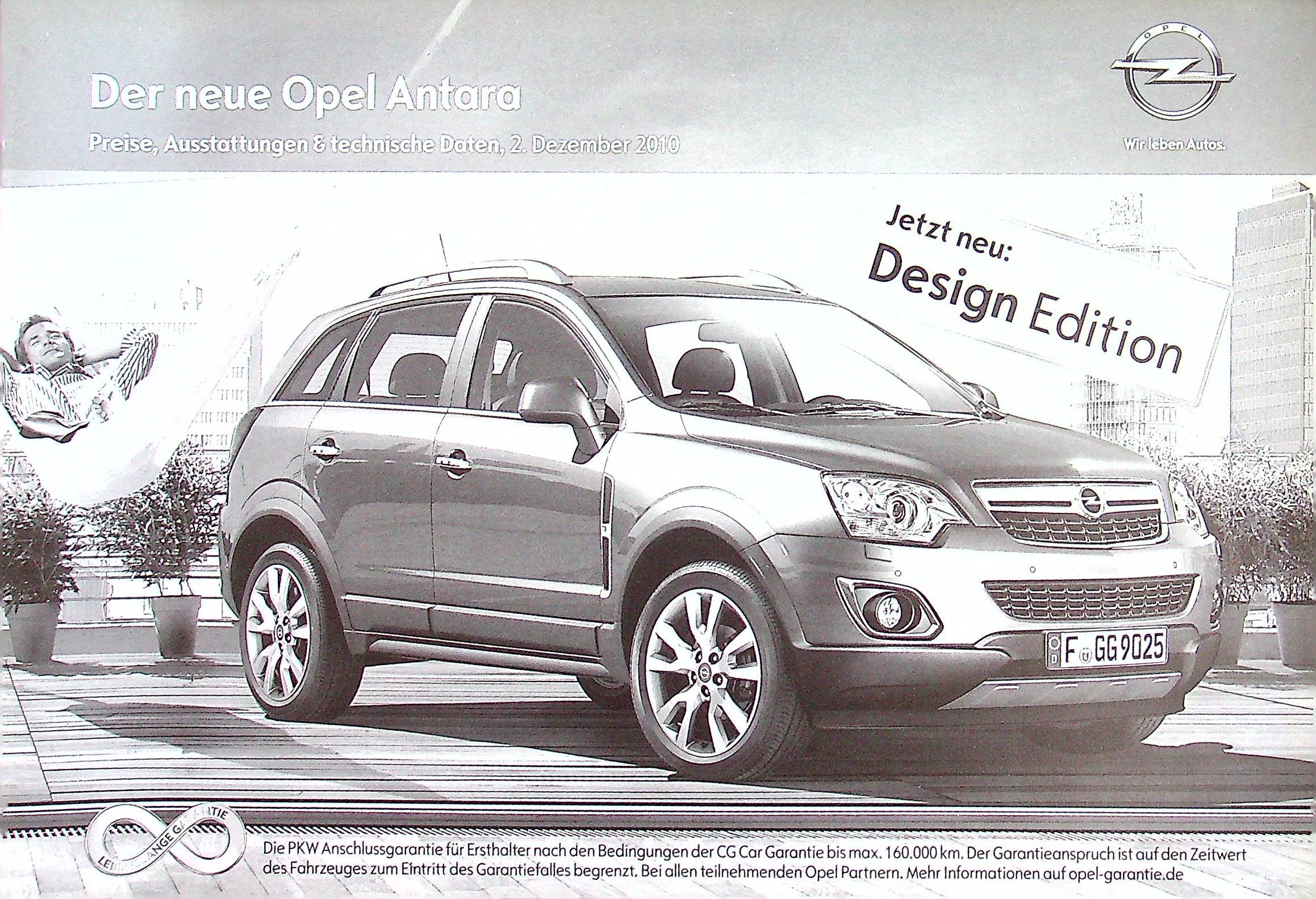 Opel Antara - Preisliste & Extras - Prospekt 12/2010