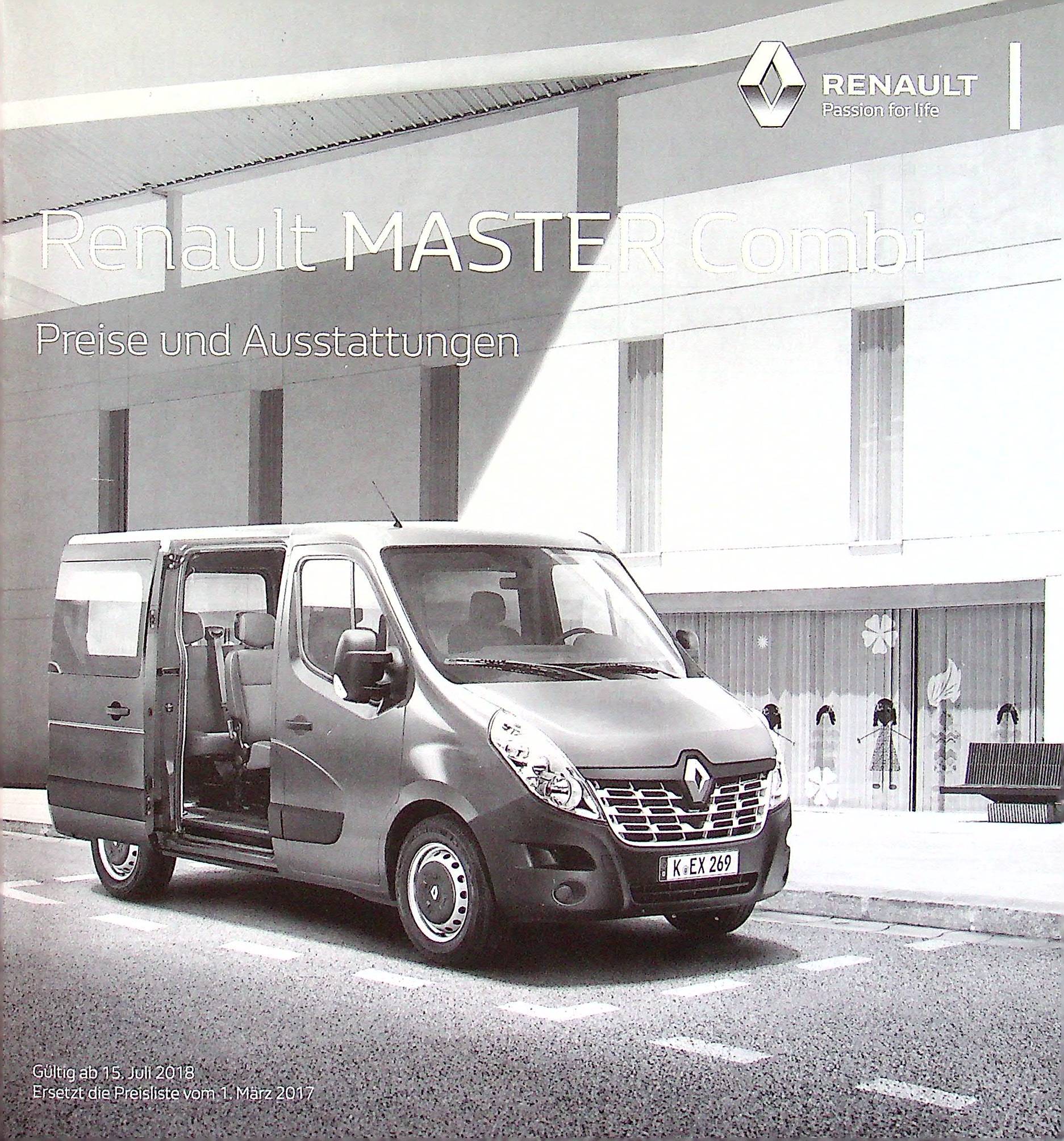 Renault Master Combi - Preisliste & Extras - Prospekt 07/2018