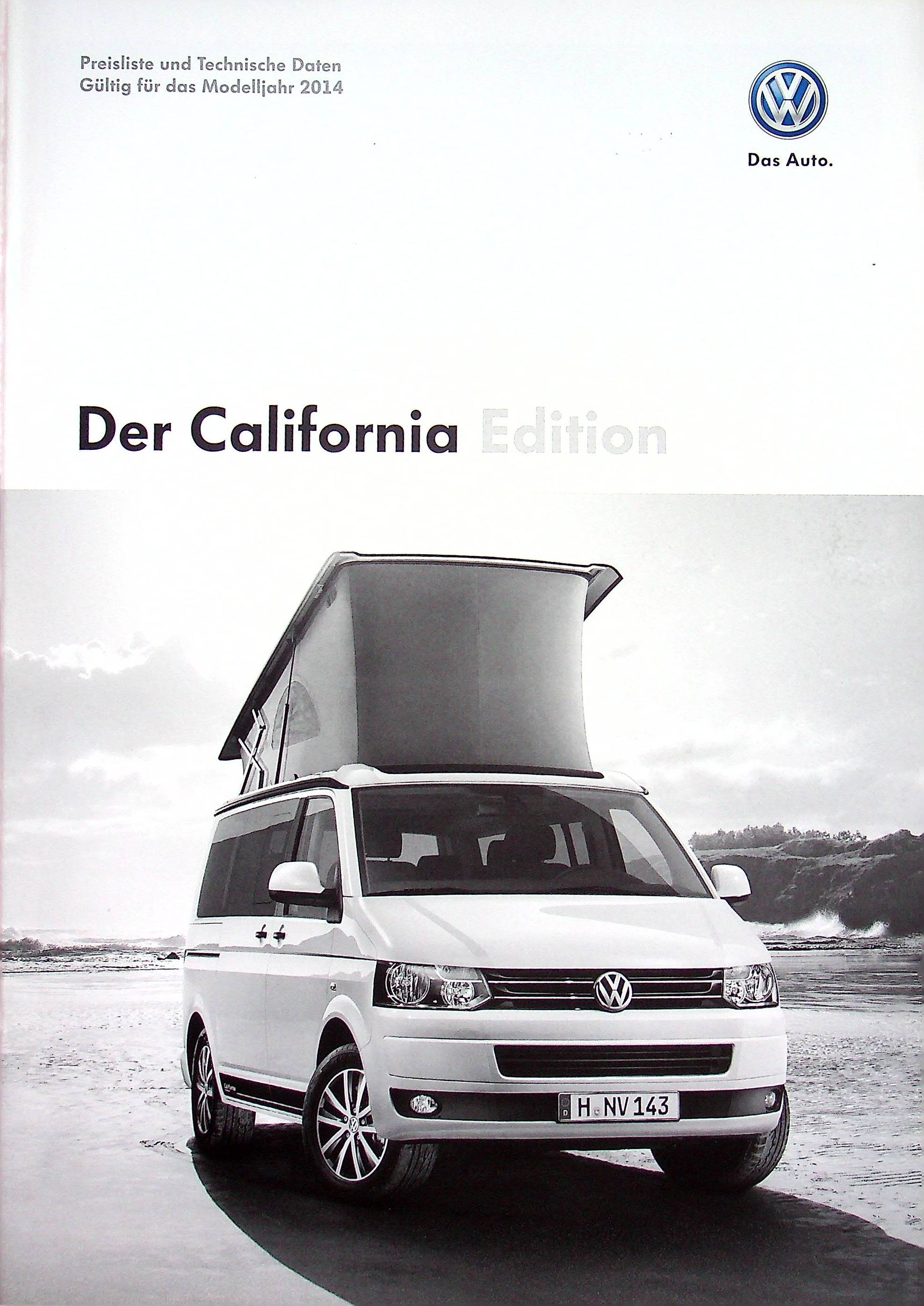 VW Bus T5 California Edition - Preisliste - Prospekt 05/2013