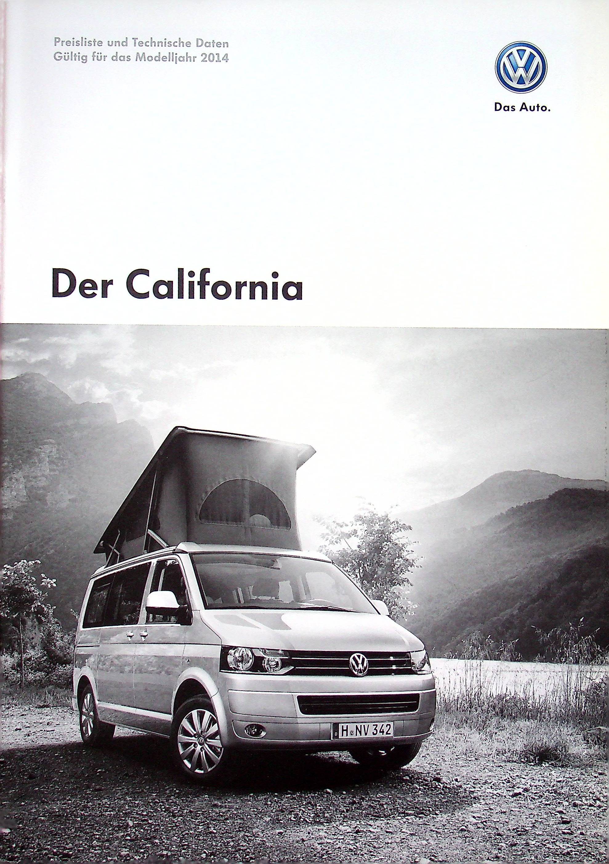 VW Bus T5 California - Preisliste & Extras - Prospekt 05/2013