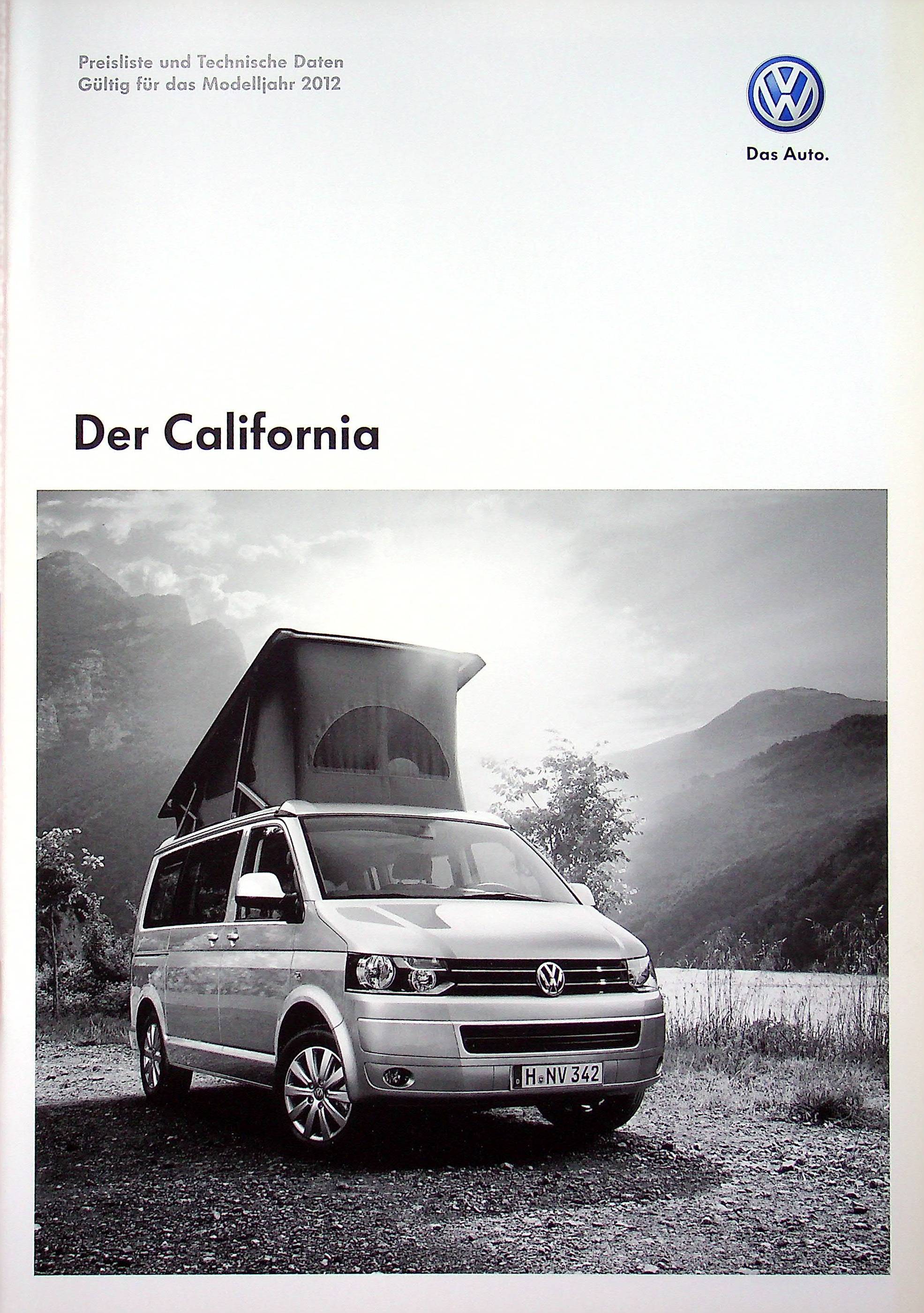 VW Bus T5 California - Preisliste & Extras - Prospekt 06/2011
