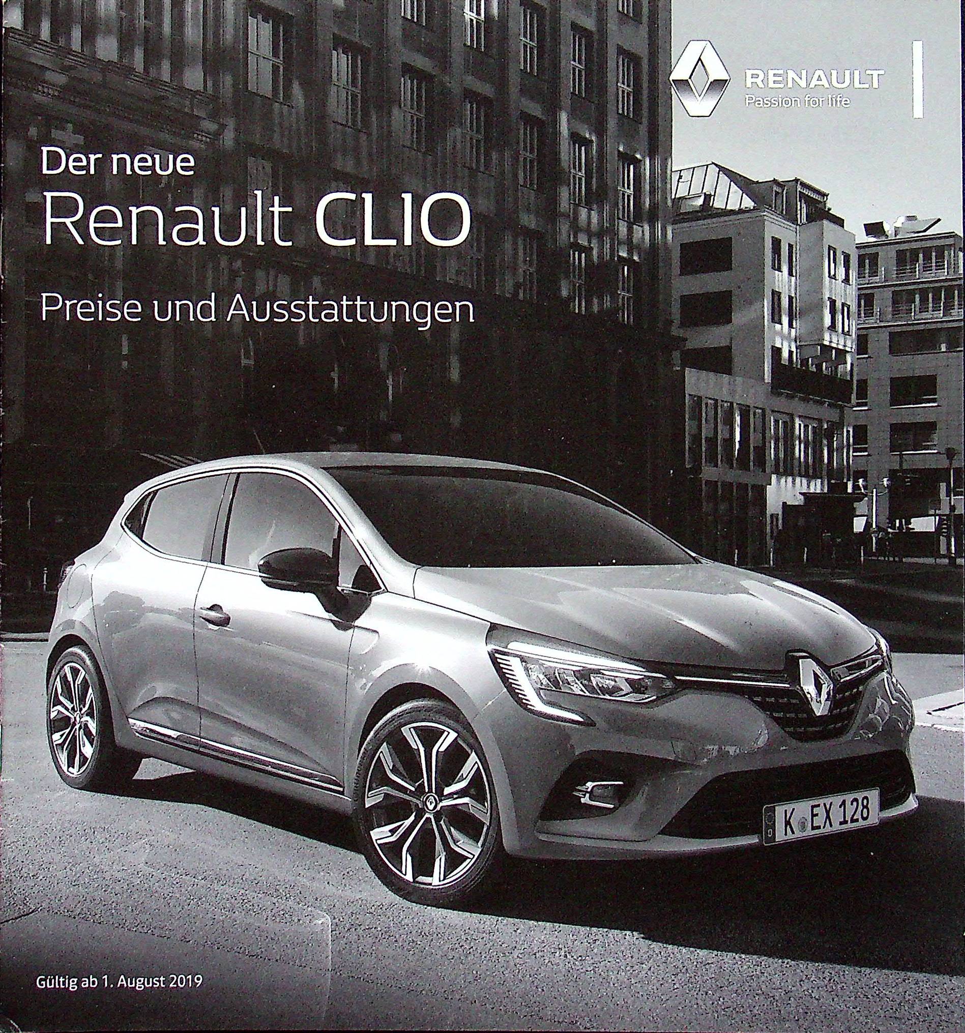 Renault Clio - Preisliste & Extras - Prospekt 08/2019