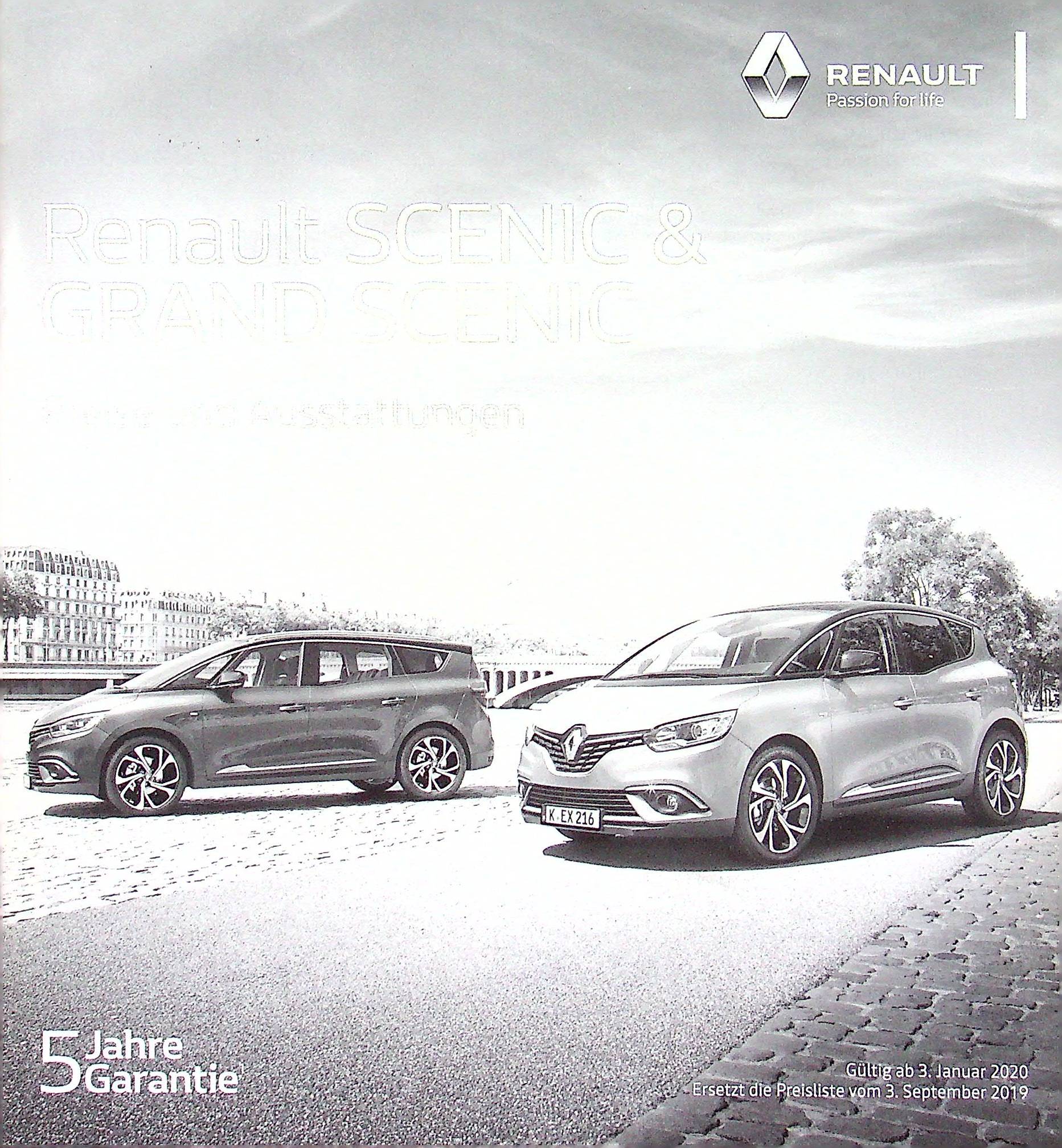 Renault Scenic + Grand - Preisliste & Extras - Prospekt 01/2020