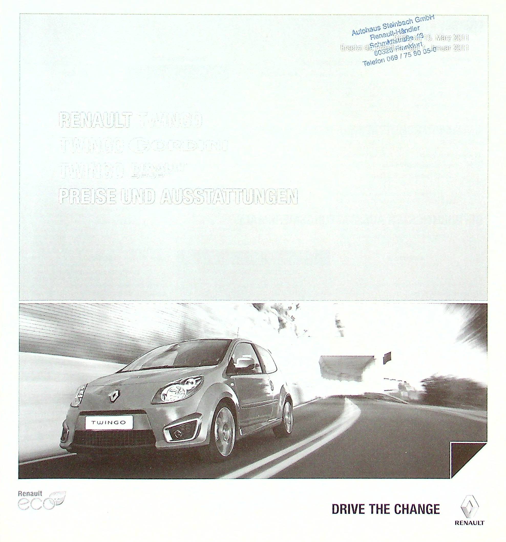 Renault Twingo - Preisliste & Extras - Prospekt 03/2011
