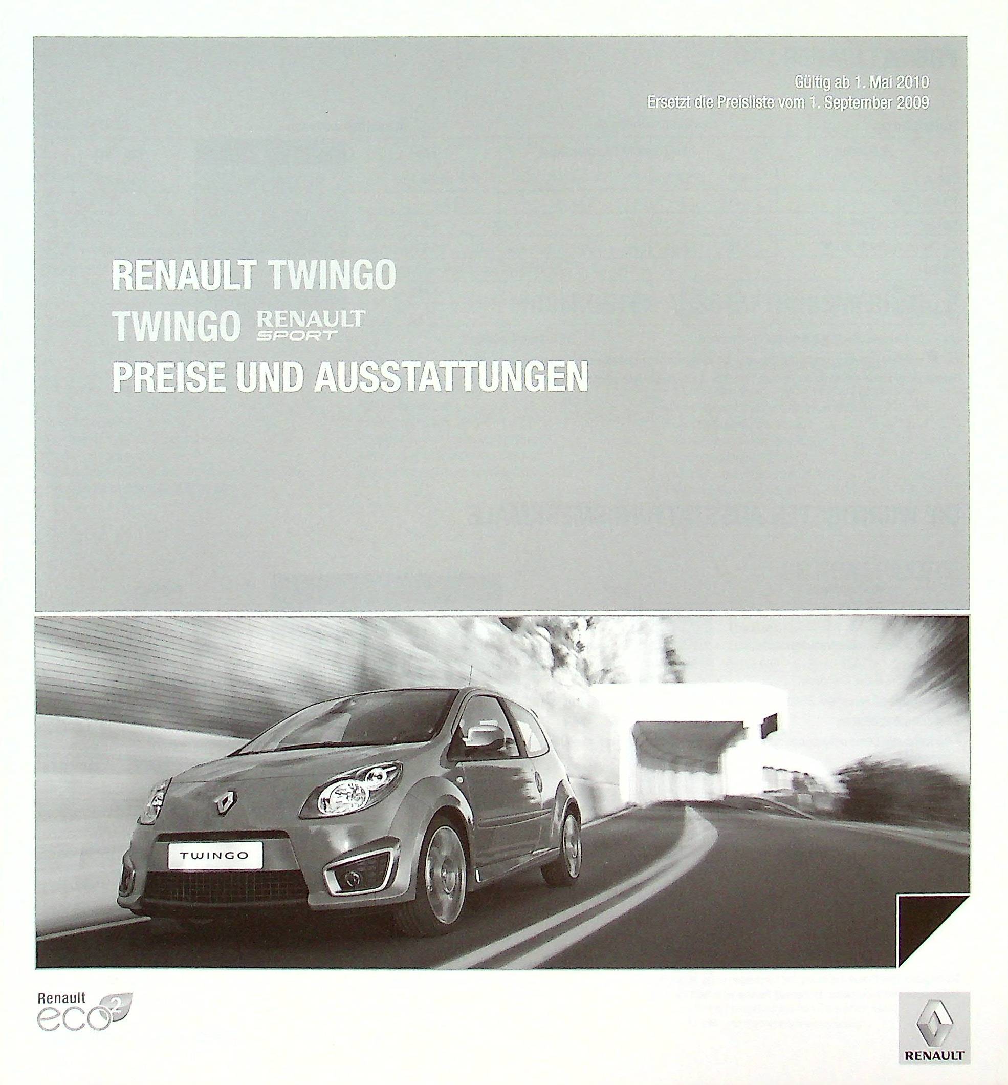 Renault Twingo - Preisliste & Extras - Prospekt 05/2010