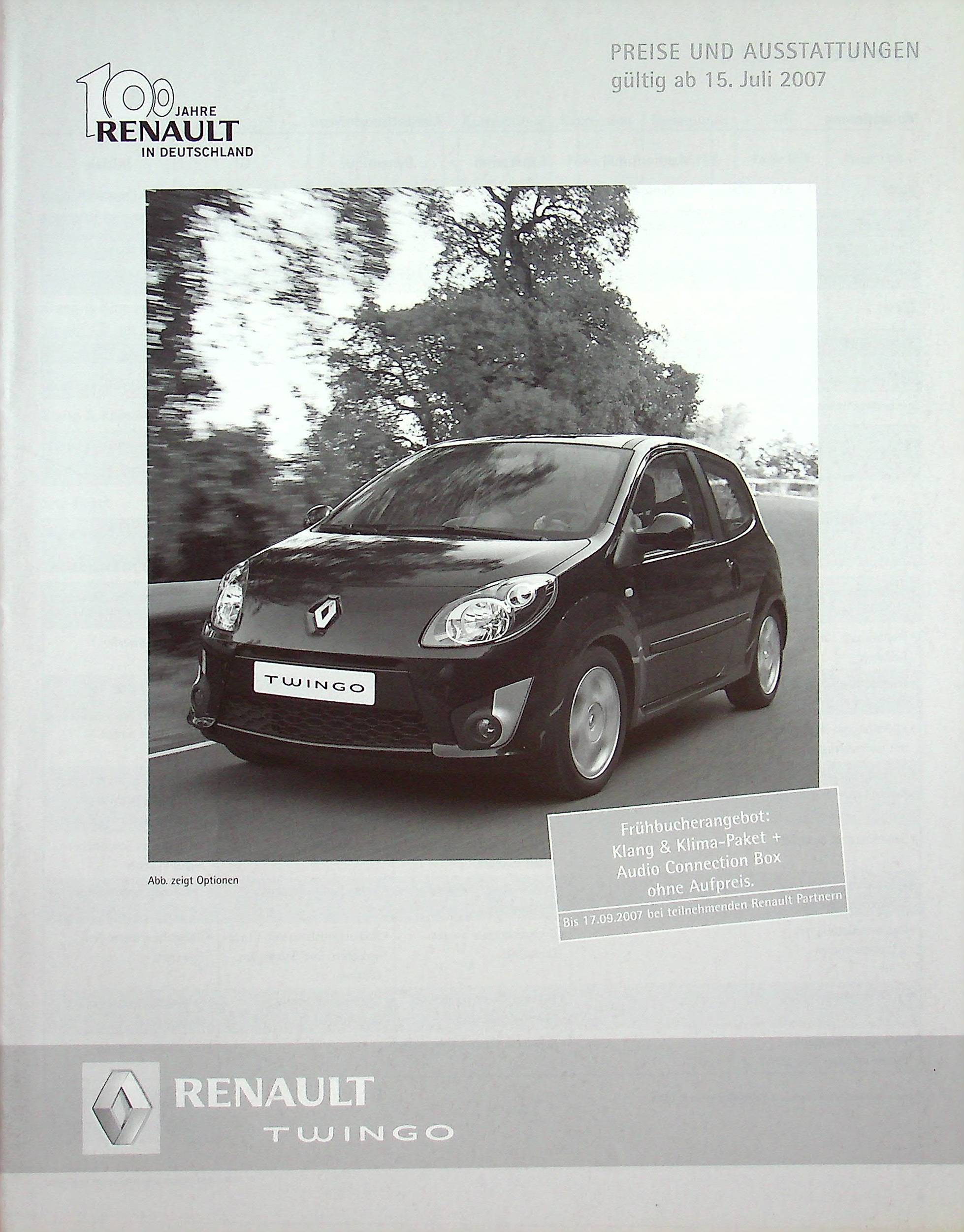 Renault Twingo - Preisliste & Extras - Prospekt 07/2007