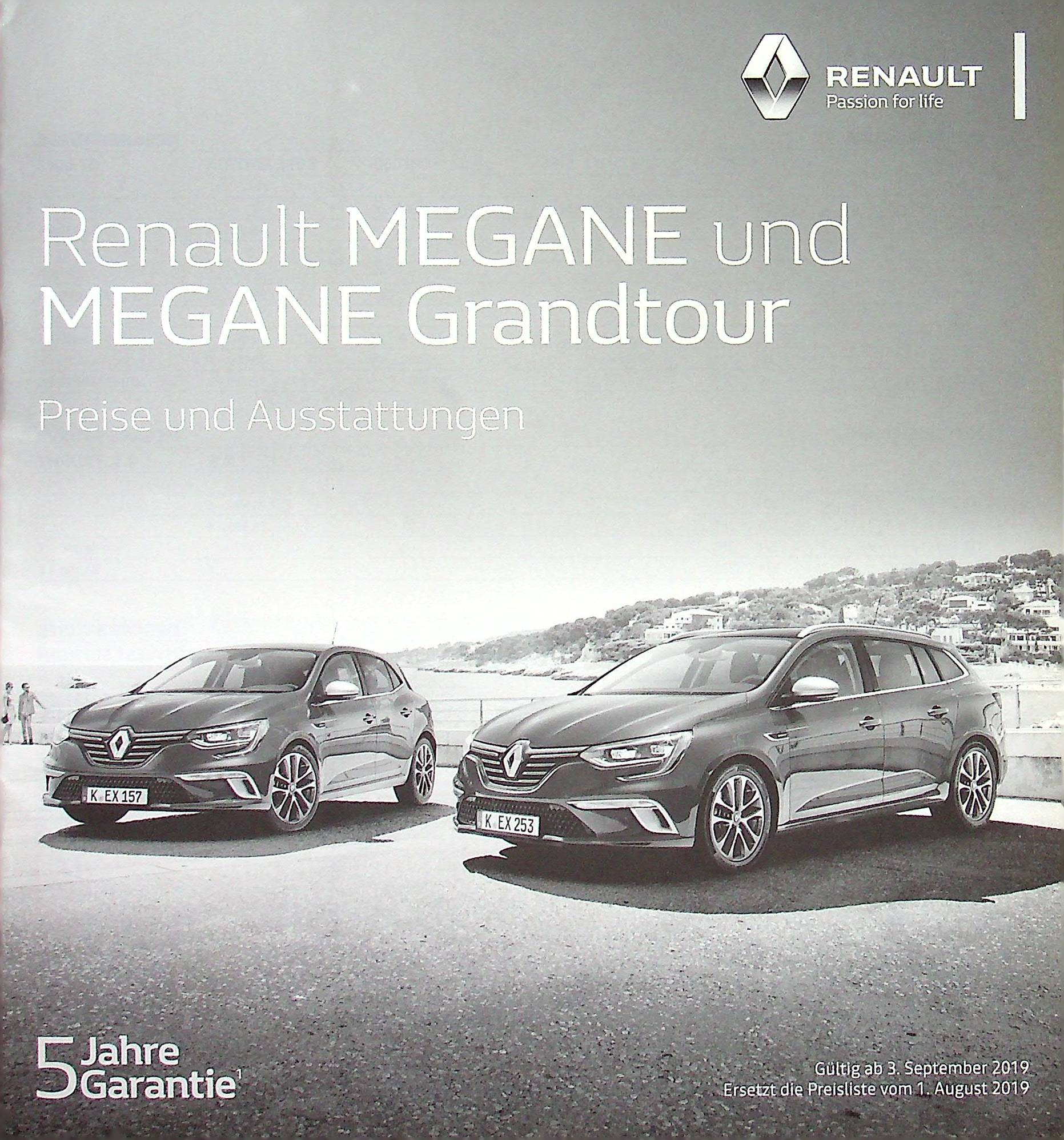Renault Megane + Grandtour - Preisliste & Extras - Prospekt 09/2019