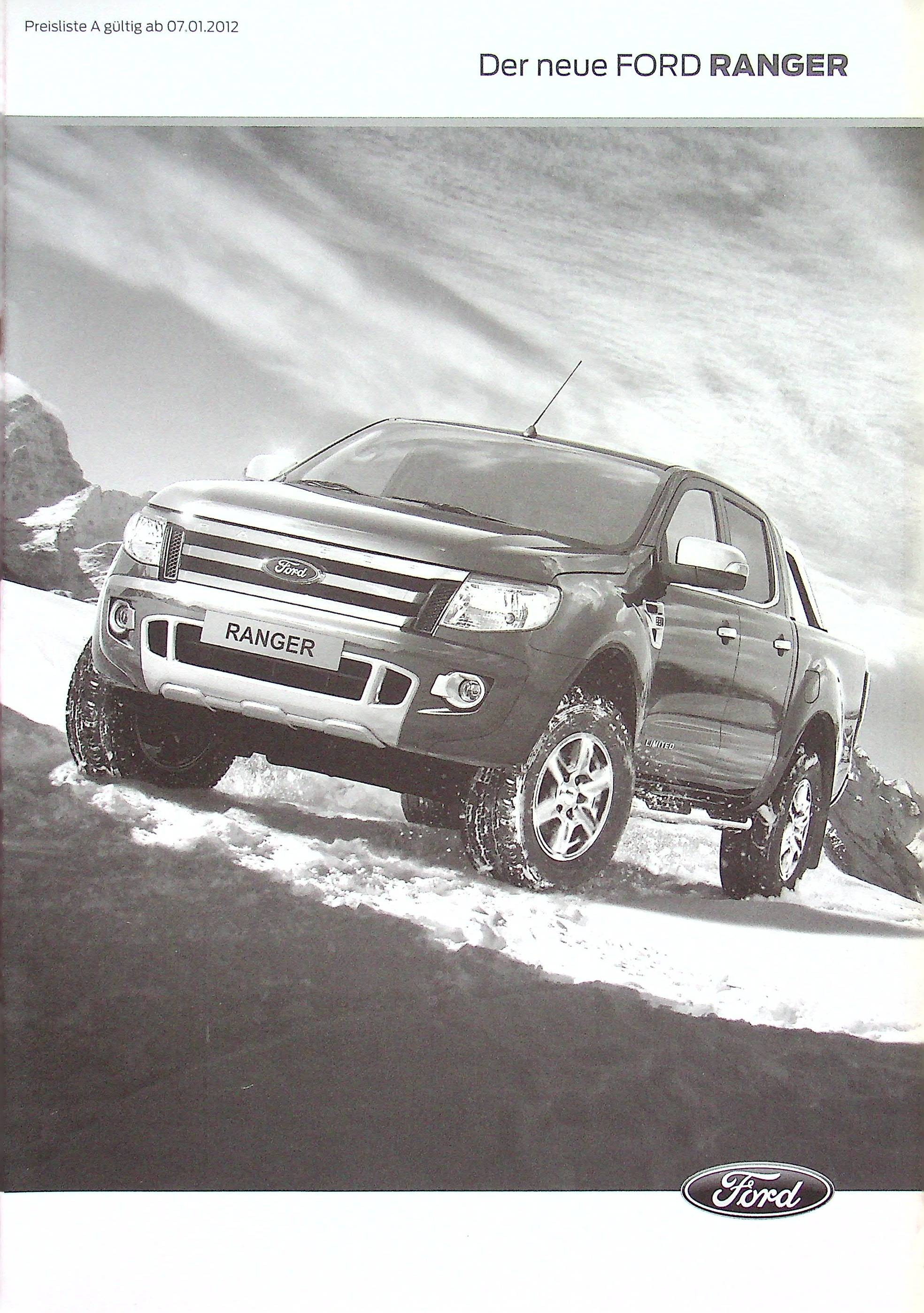 Ford Ranger - Preisliste & Extras - Prospekt 01/2012