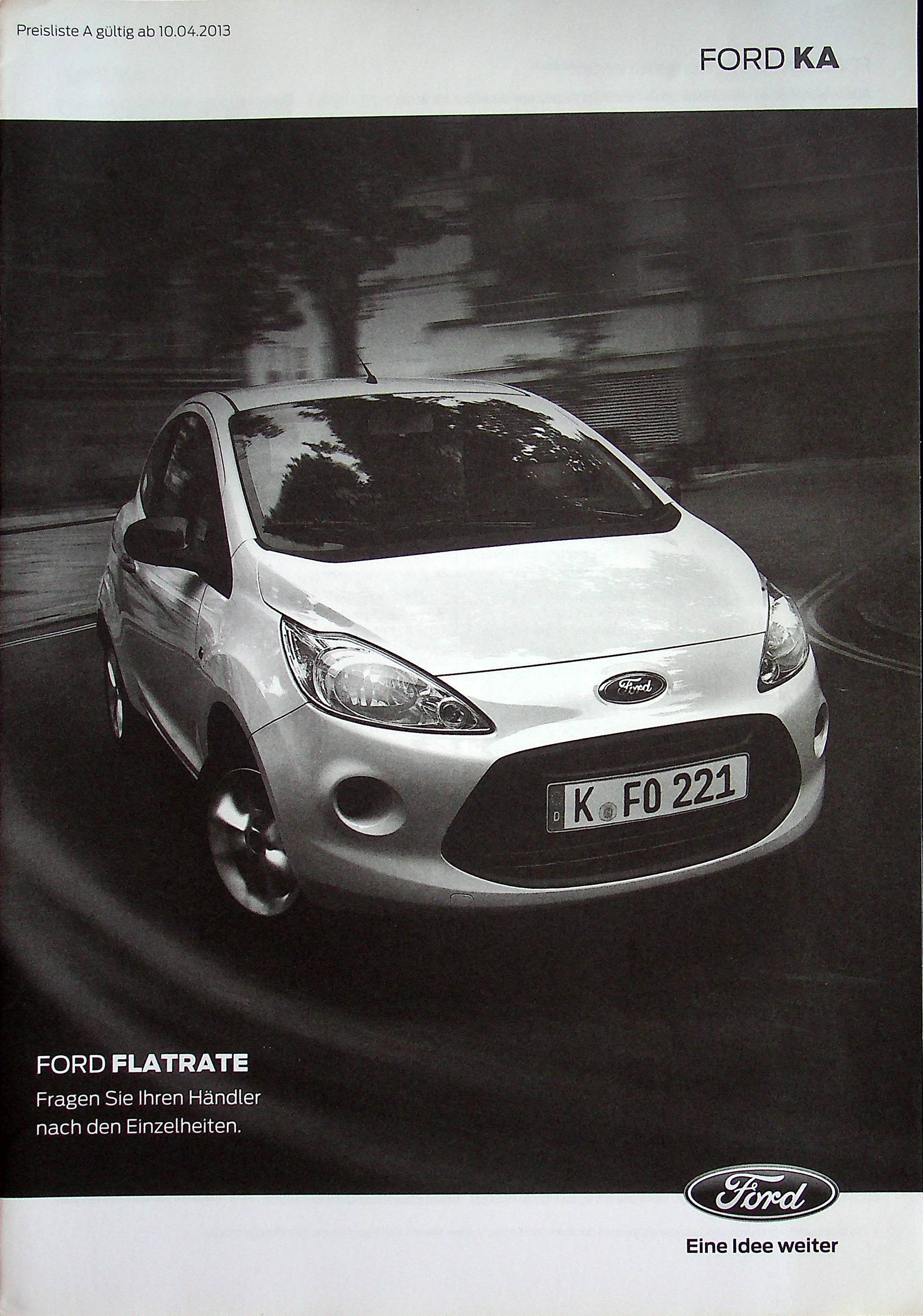 Ford Ka - Preisliste & Extras - Prospekt 10/2012