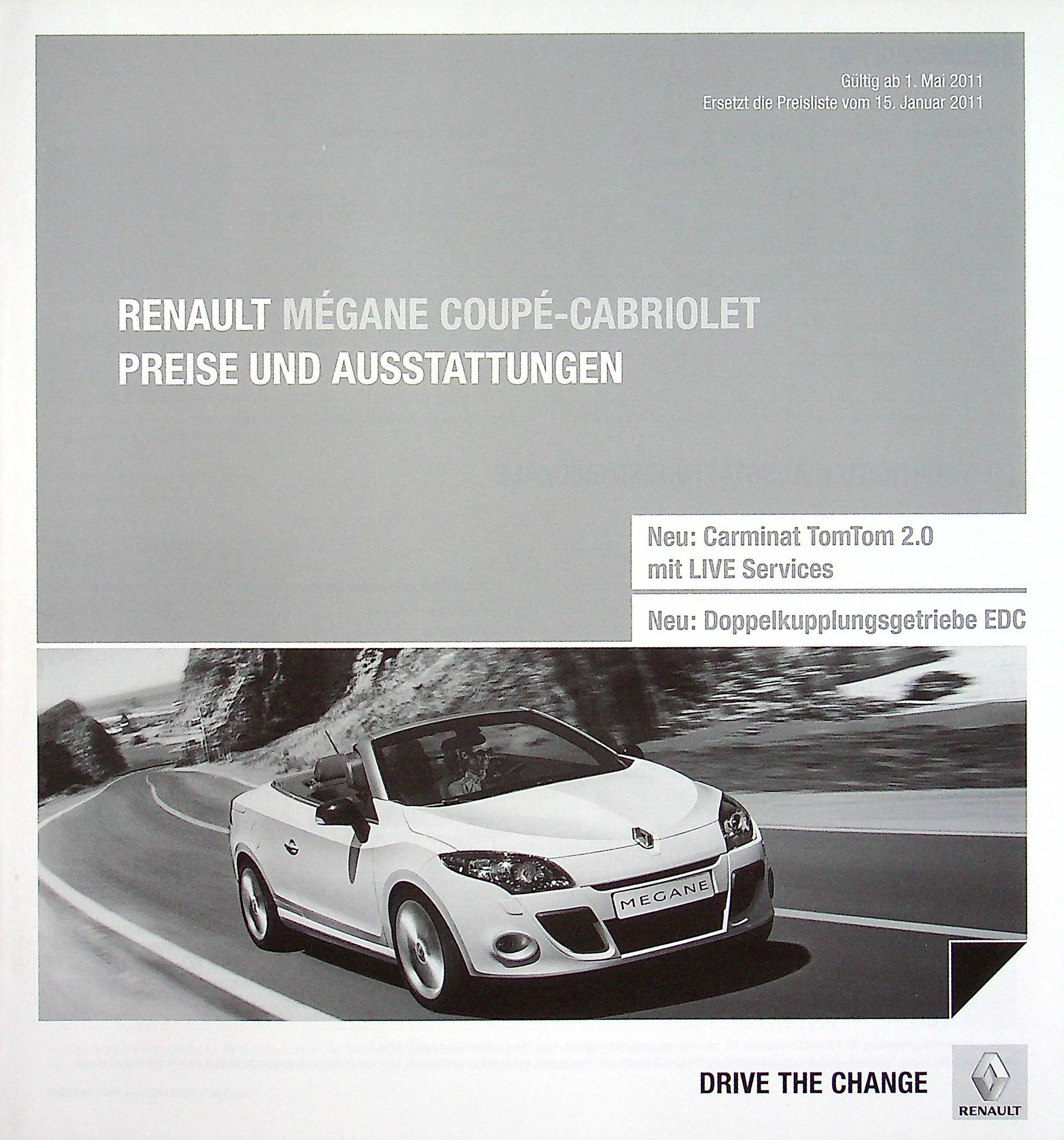 Renault Megane CC - Preisliste & Extras - Prospekt 05/2011