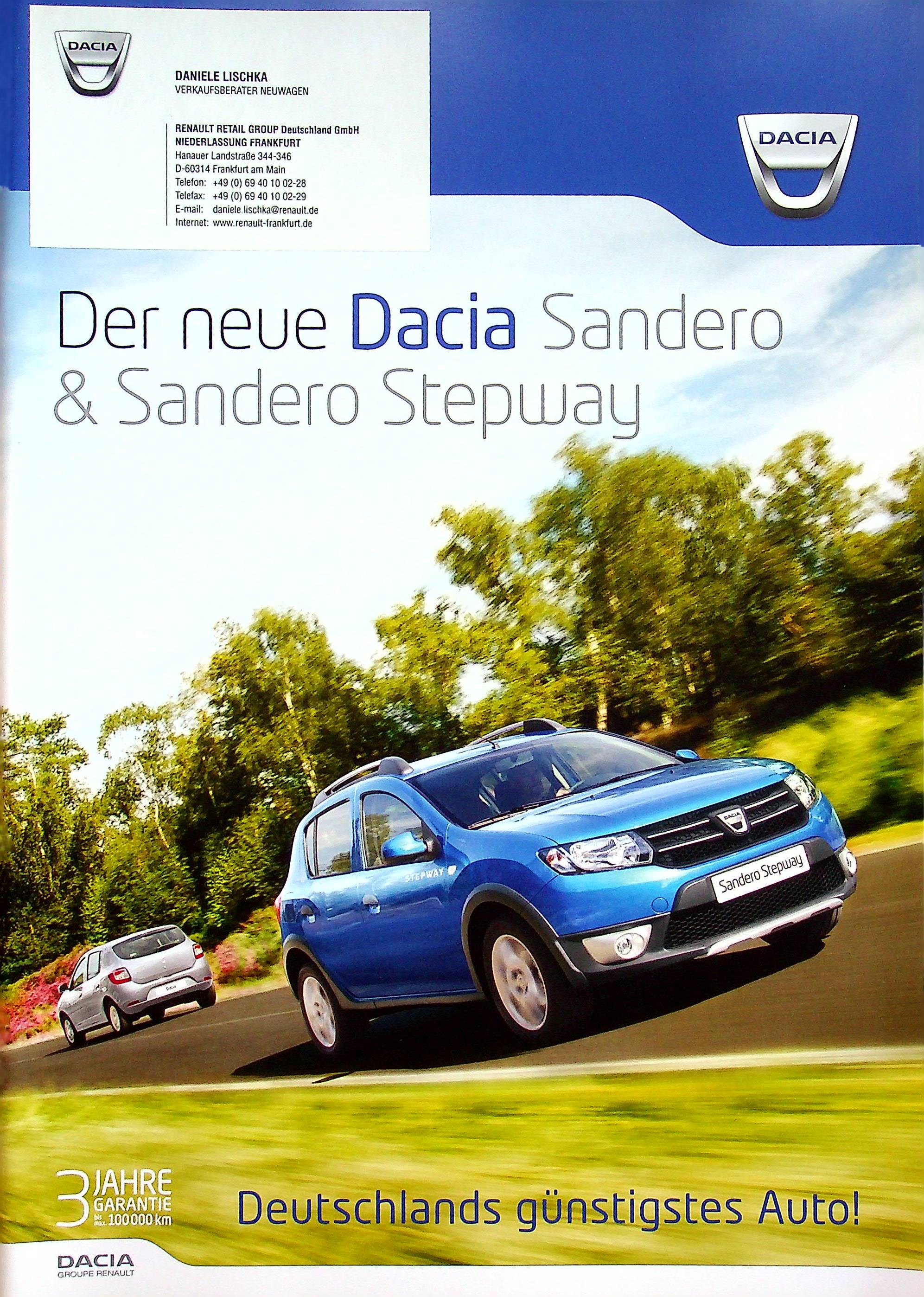 Dacia Sandero + Stepway Prospekt 07/2014