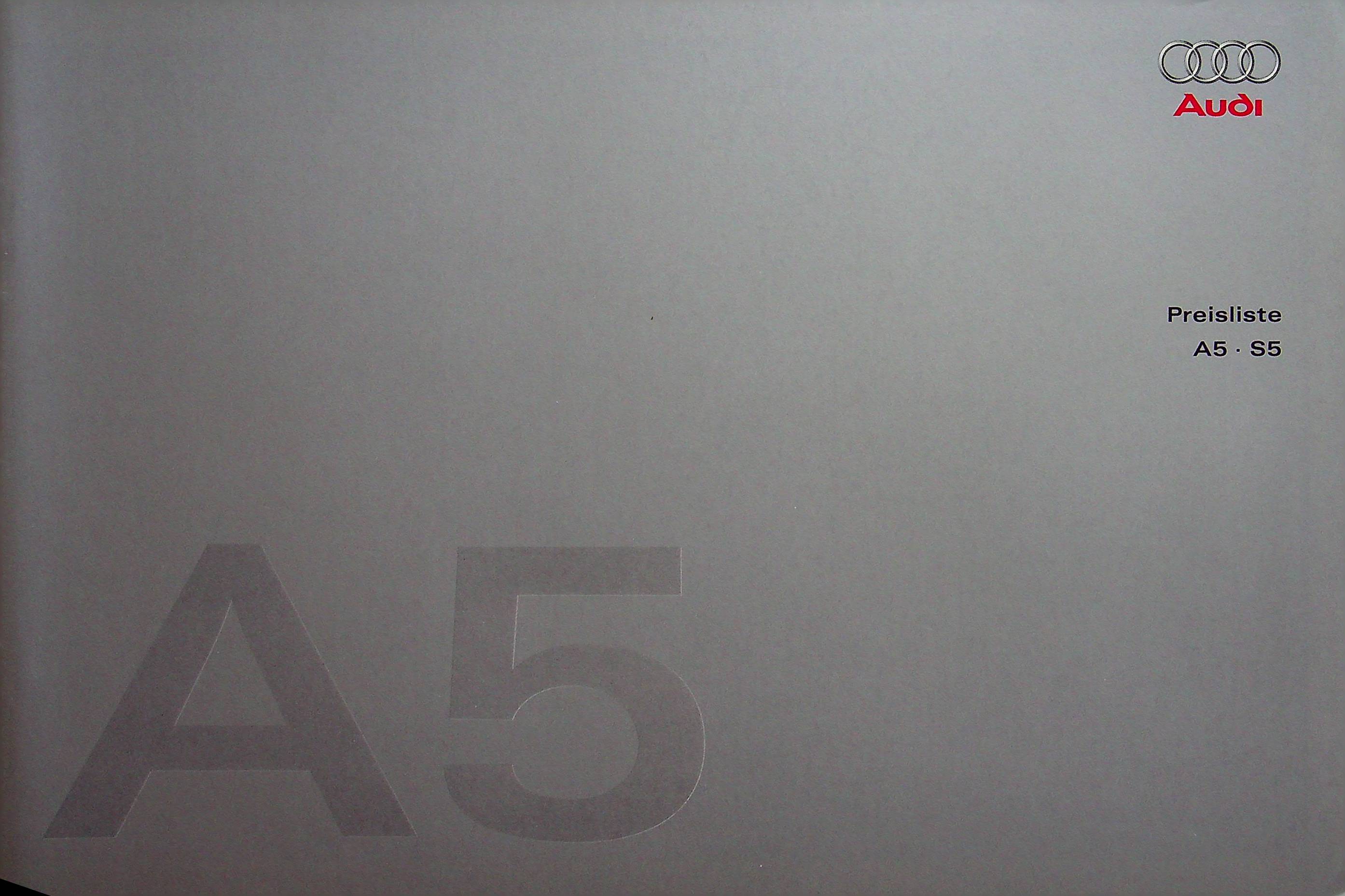 Audi A5 - S5 - Preisliste & Extras - Prospekt 06/2007