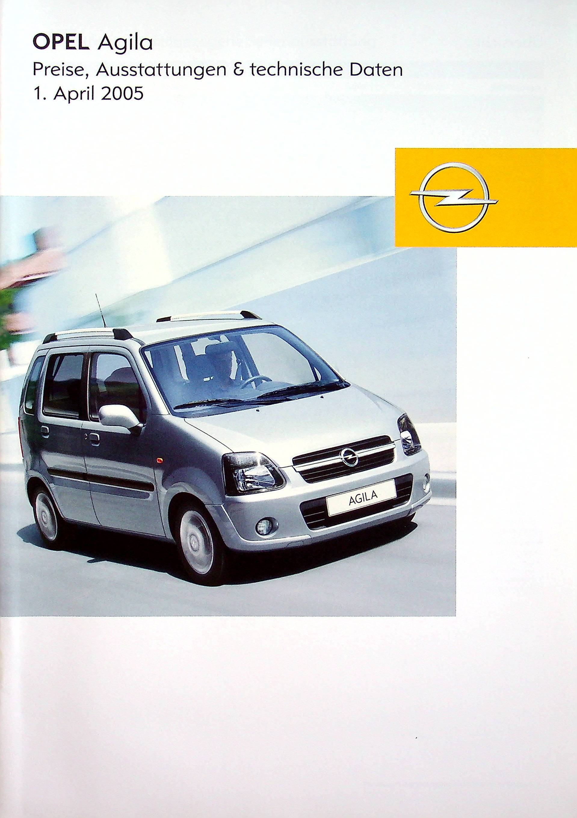 Opel Agila - Preisliste & Extras - Prospekt 04/2005