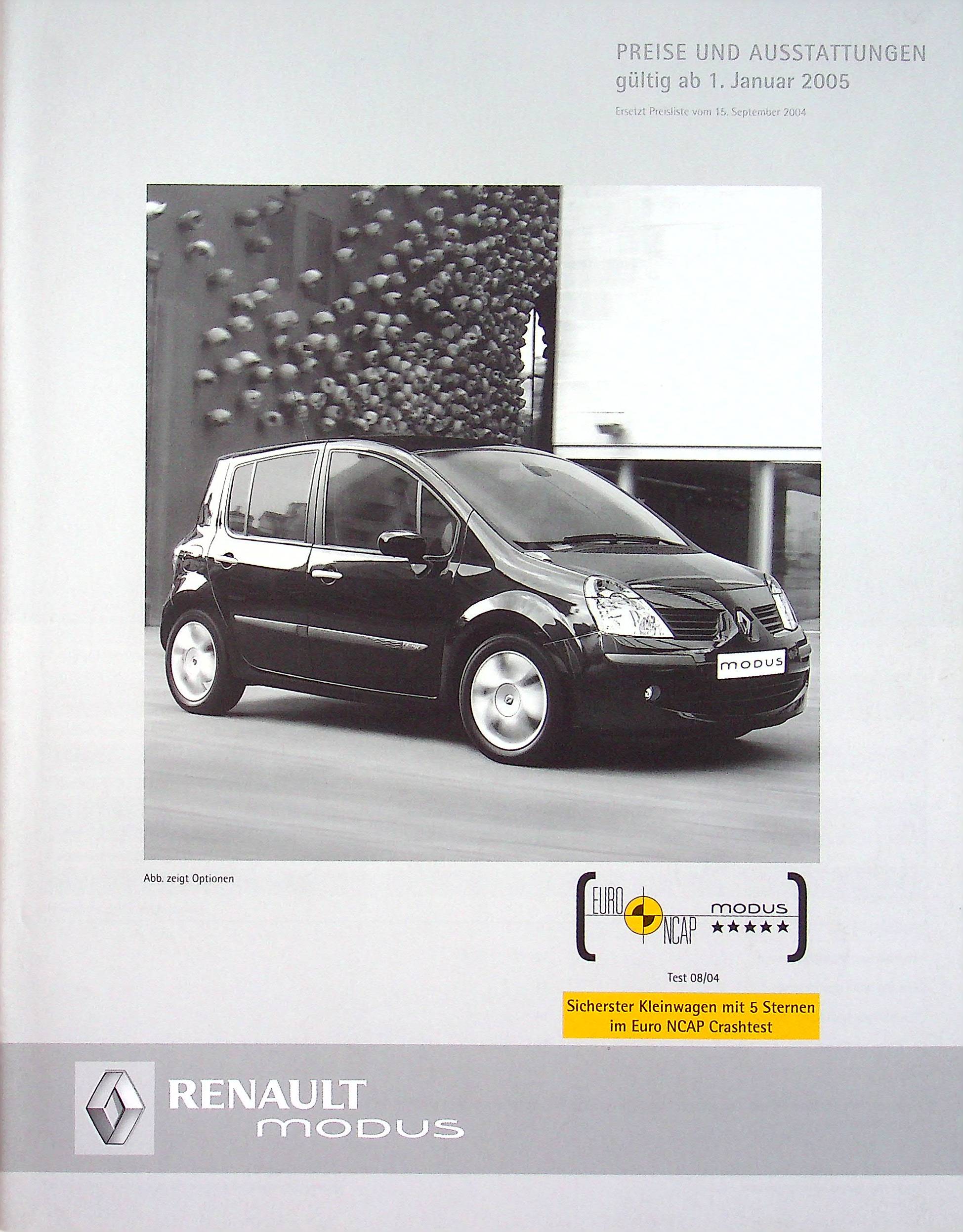 Renault Modus - Preisliste & Extras - Prospekt 01/2005