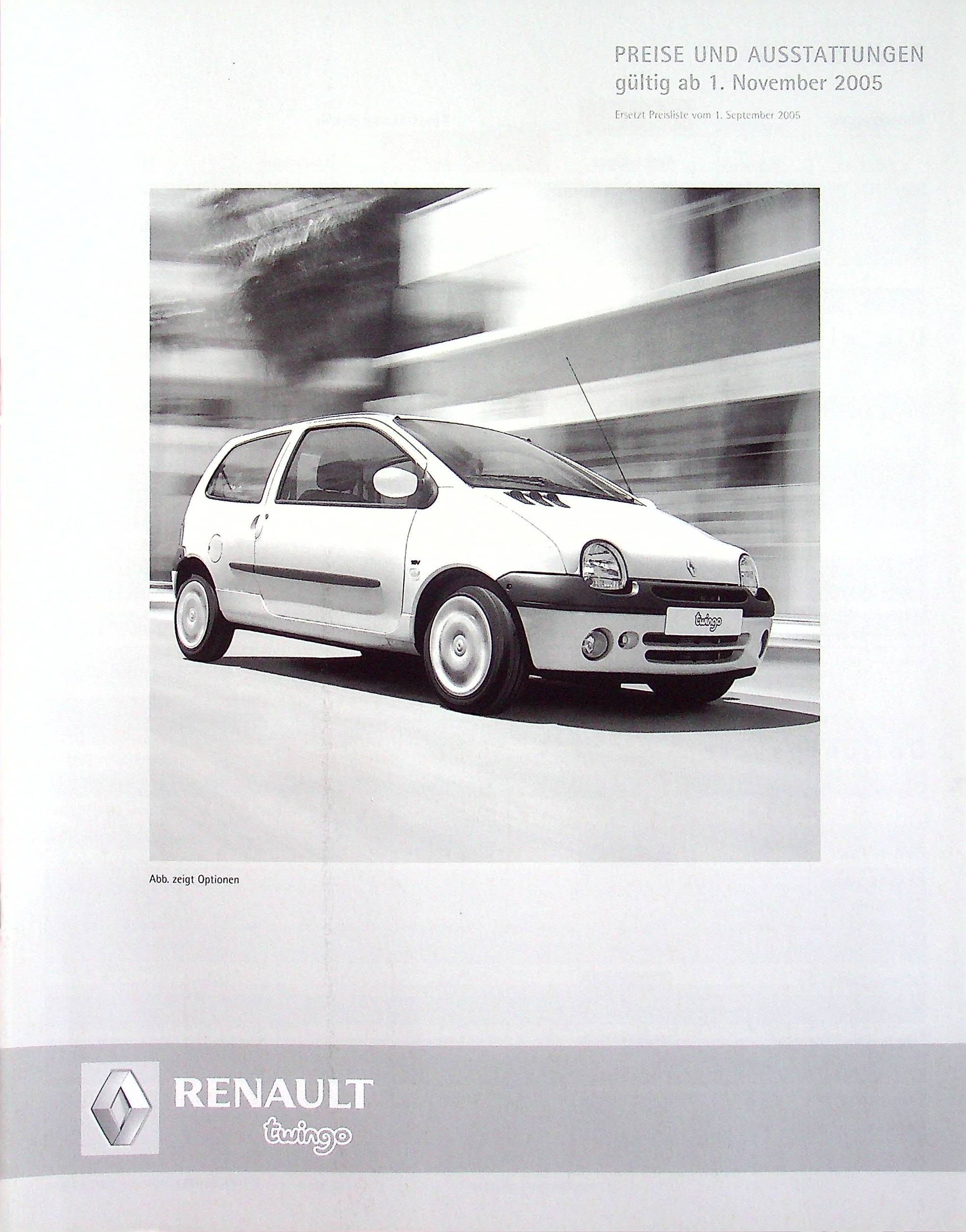 Renault Twingo - Preisliste & Extras - Prospekt 11/2005