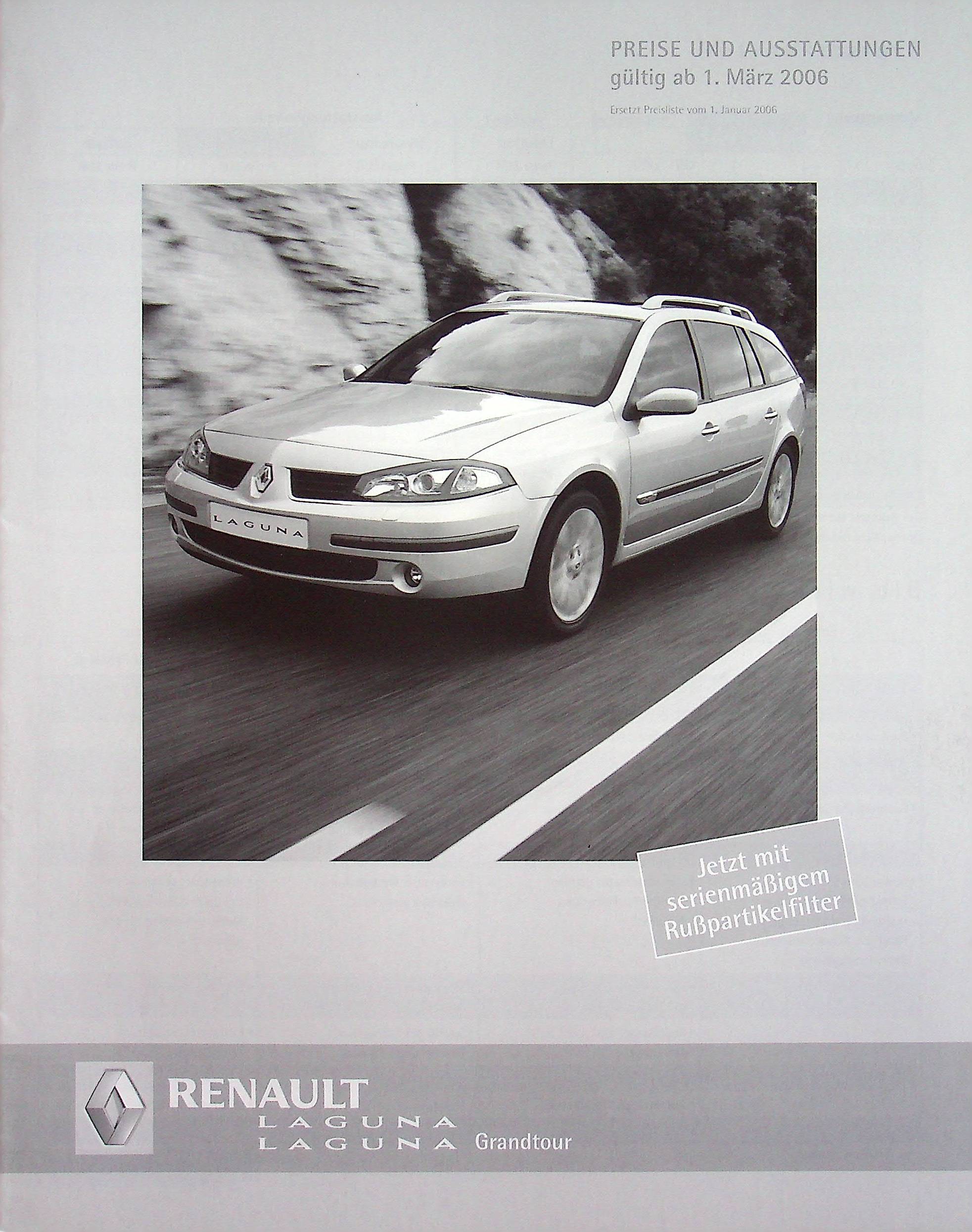 Renault Laguna + Grandtour - Preise & Extras - Prospekt 03/2006