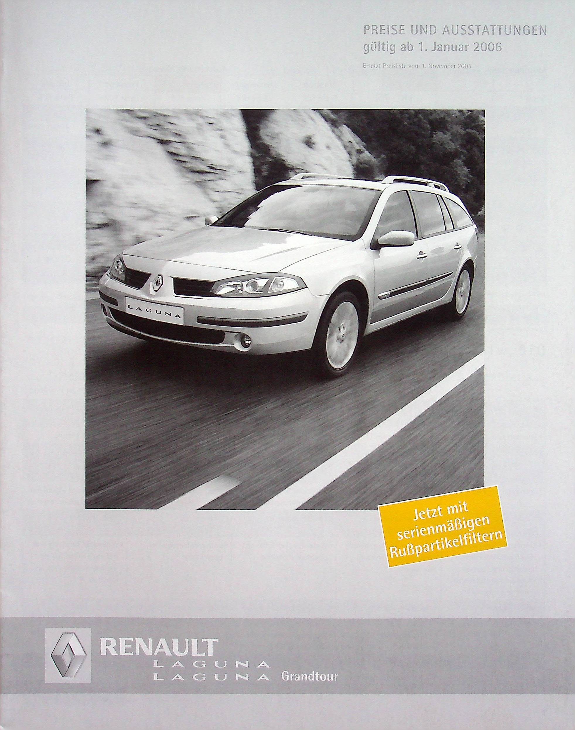 Renault Laguna + Grandtour - Preise & Extras - Prospekt 01/2006