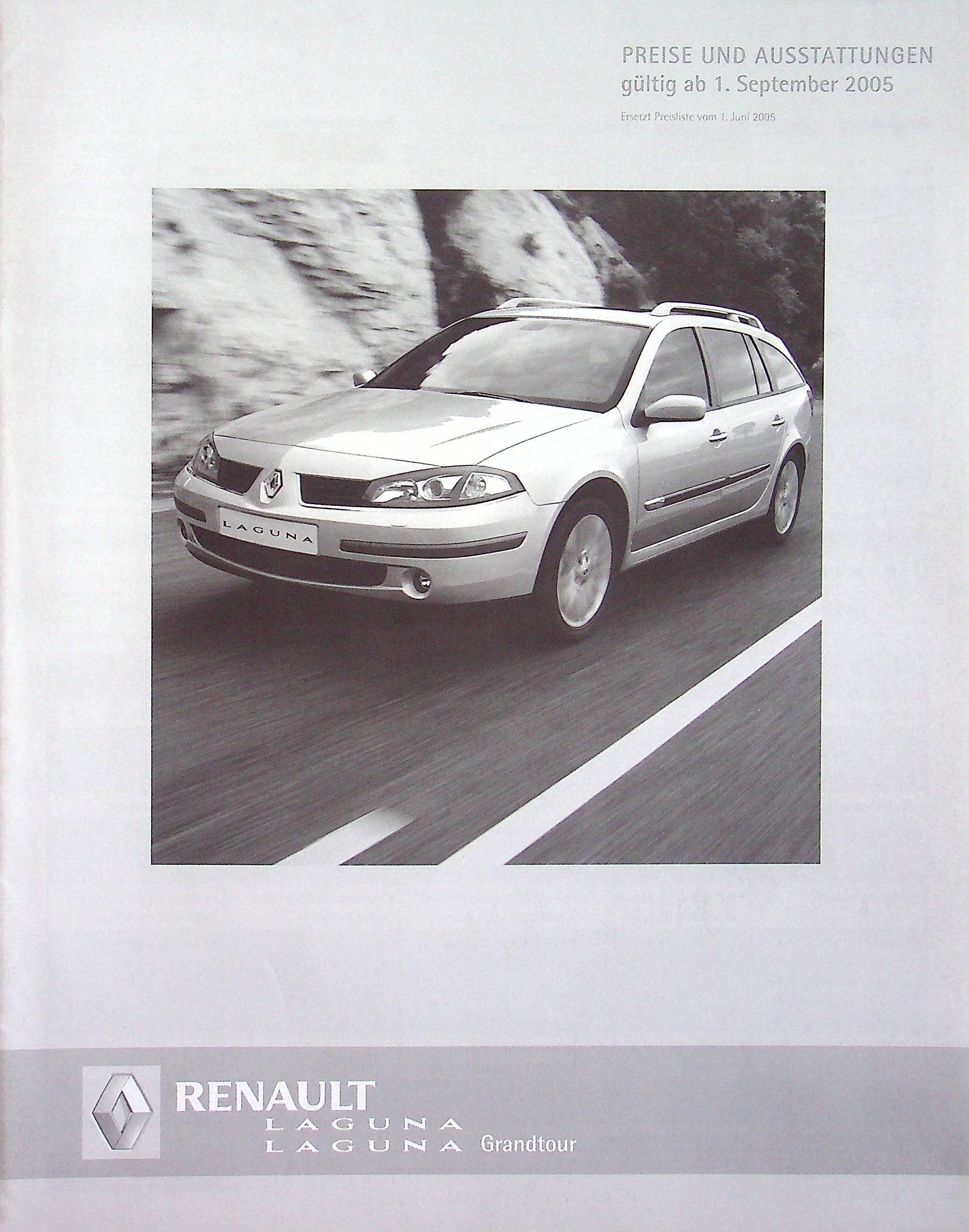 Renault Laguna + Grandtour - Preise & Extras - Prospekt 09/2005