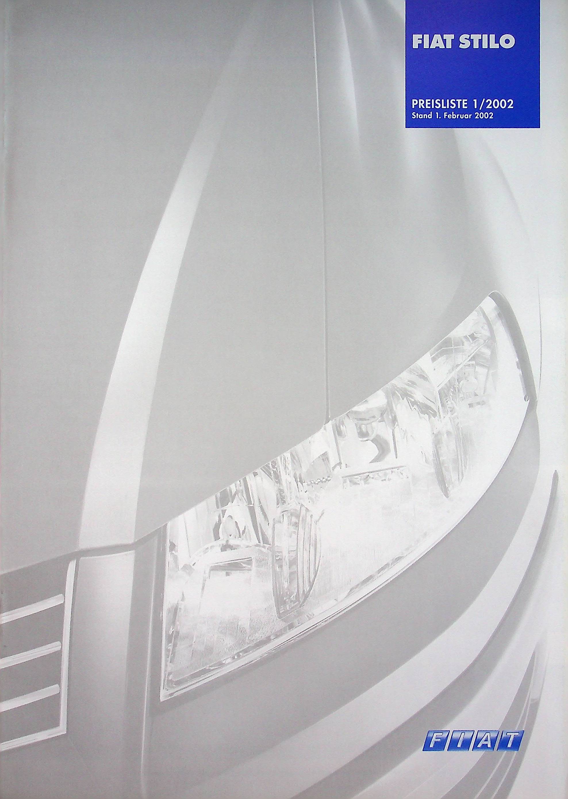 Fiat Stilo - Preisliste & Extras - Prospekt 01/2002
