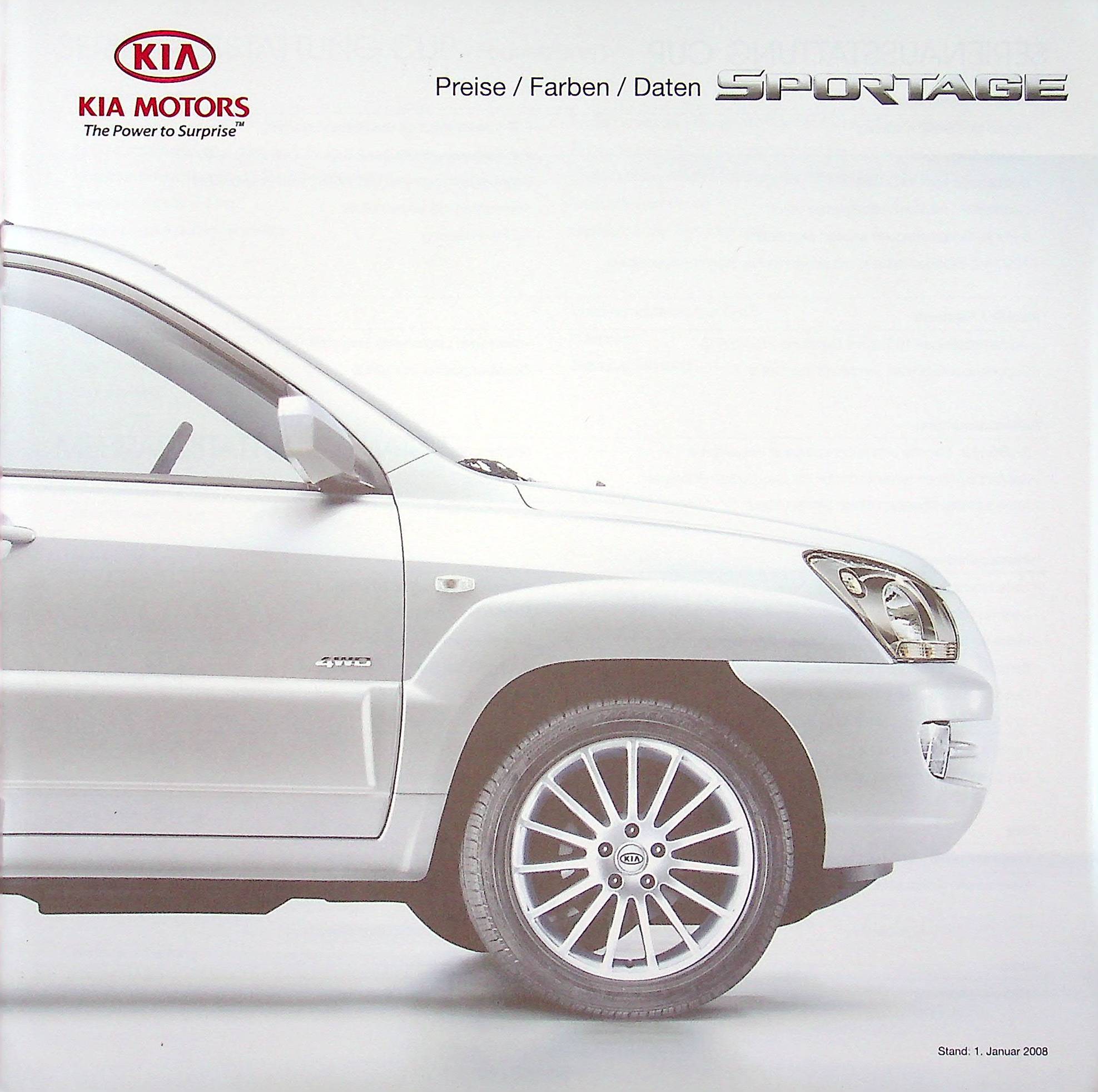 Kia Sportage - Preisliste & Extras - Prospekt 01/2008