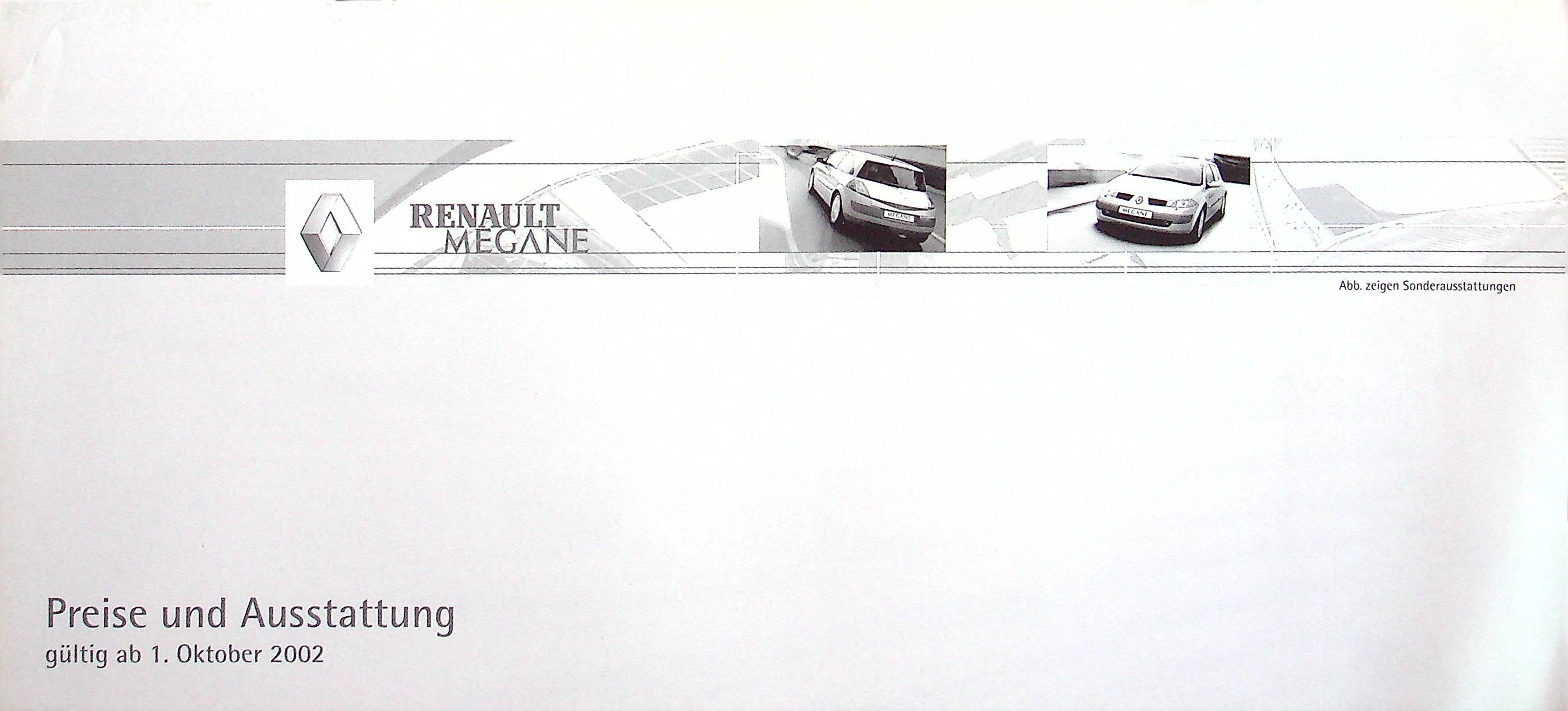 Renault Megane - Preisliste & Extras - Prospekt 10/2002