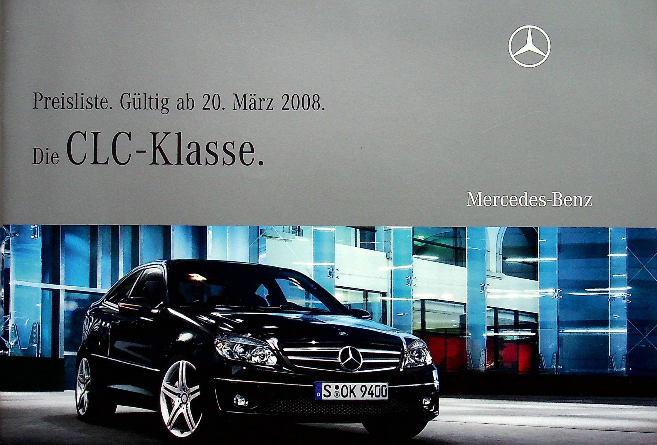 Mercedes CLC - Preisliste & Extras - Prospekt 03/2008