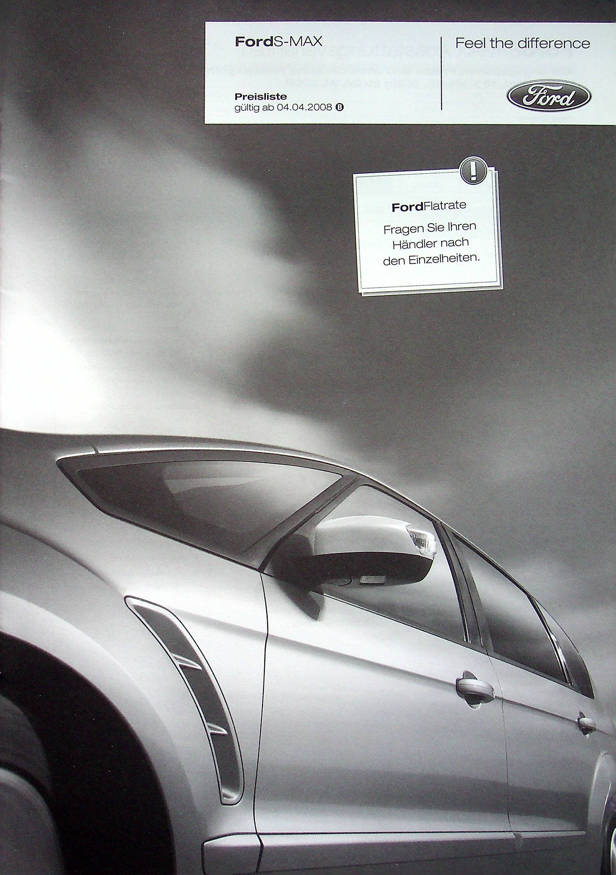 Ford S-Max - Preisliste & Extras - Prospekt 04/2008