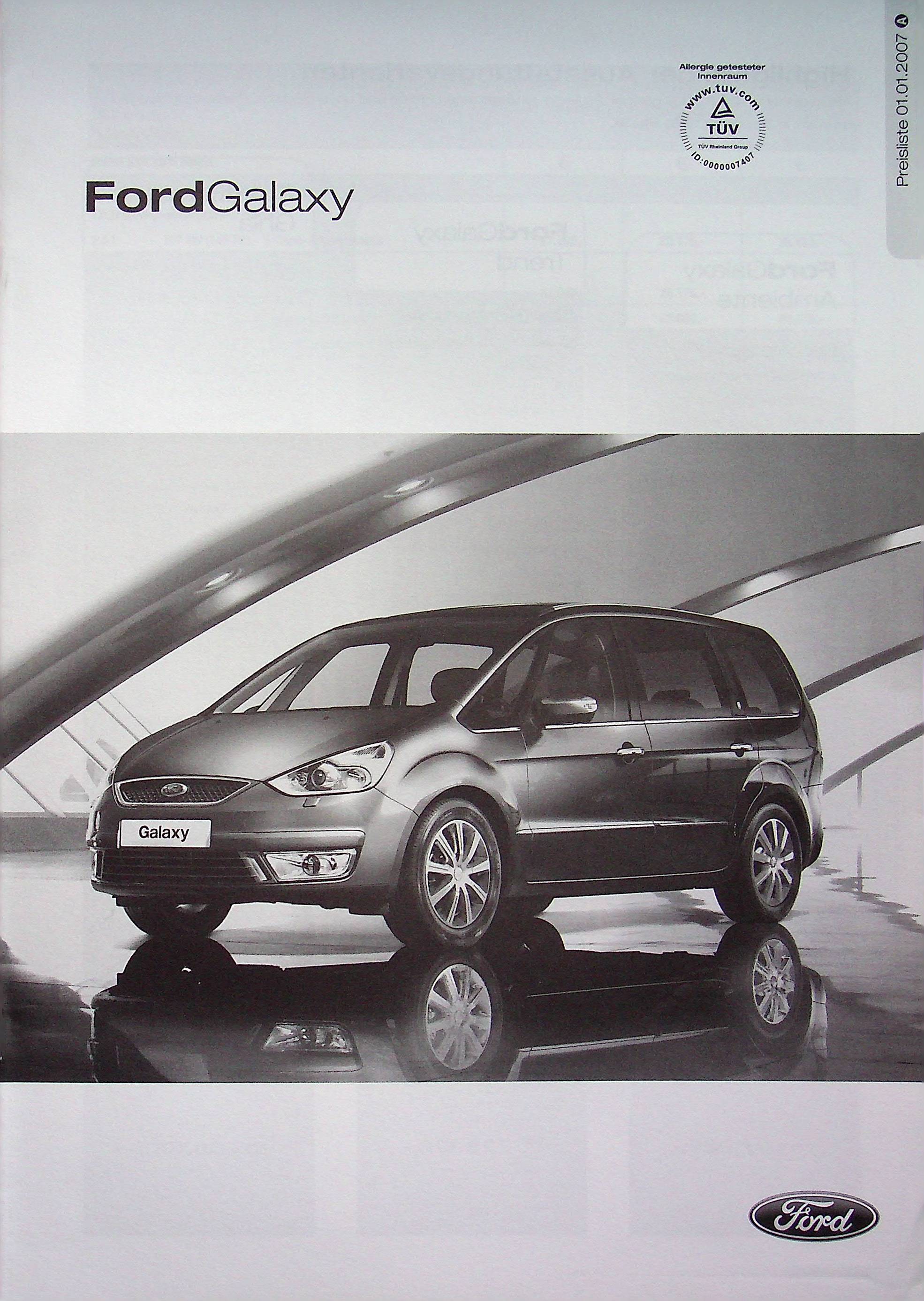 Ford Galaxy - Preisliste & Extras - Prospekt 01/2007