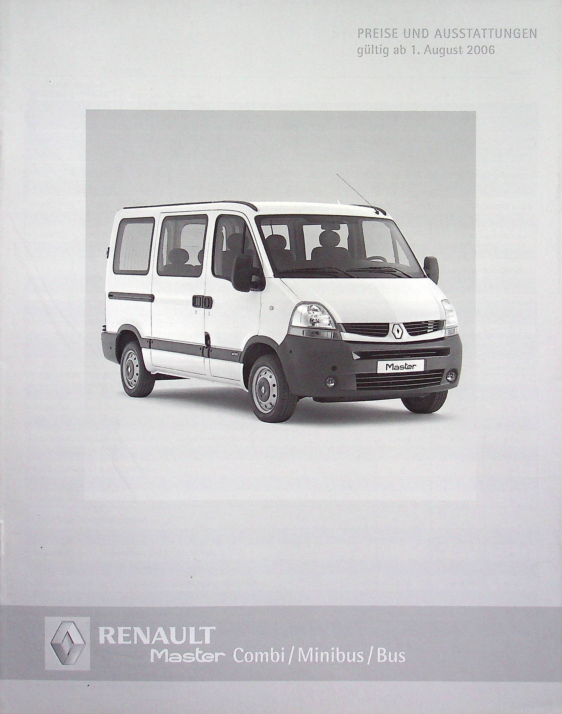 Renault Master Combi - Preisliste & Extras - Prospekt 08/2006