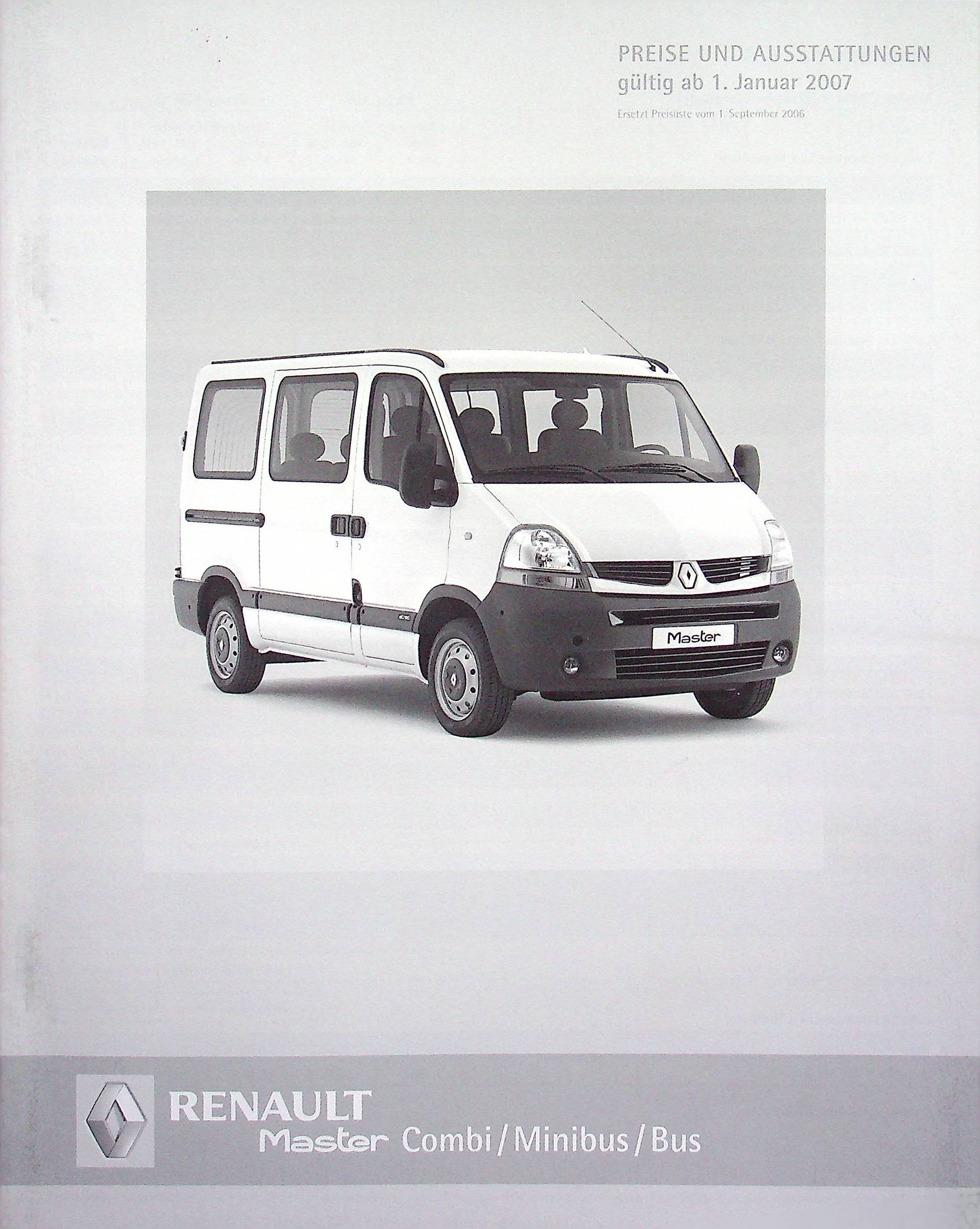 Renault Master Combi - Preisliste & Extras - Prospekt 01/2007