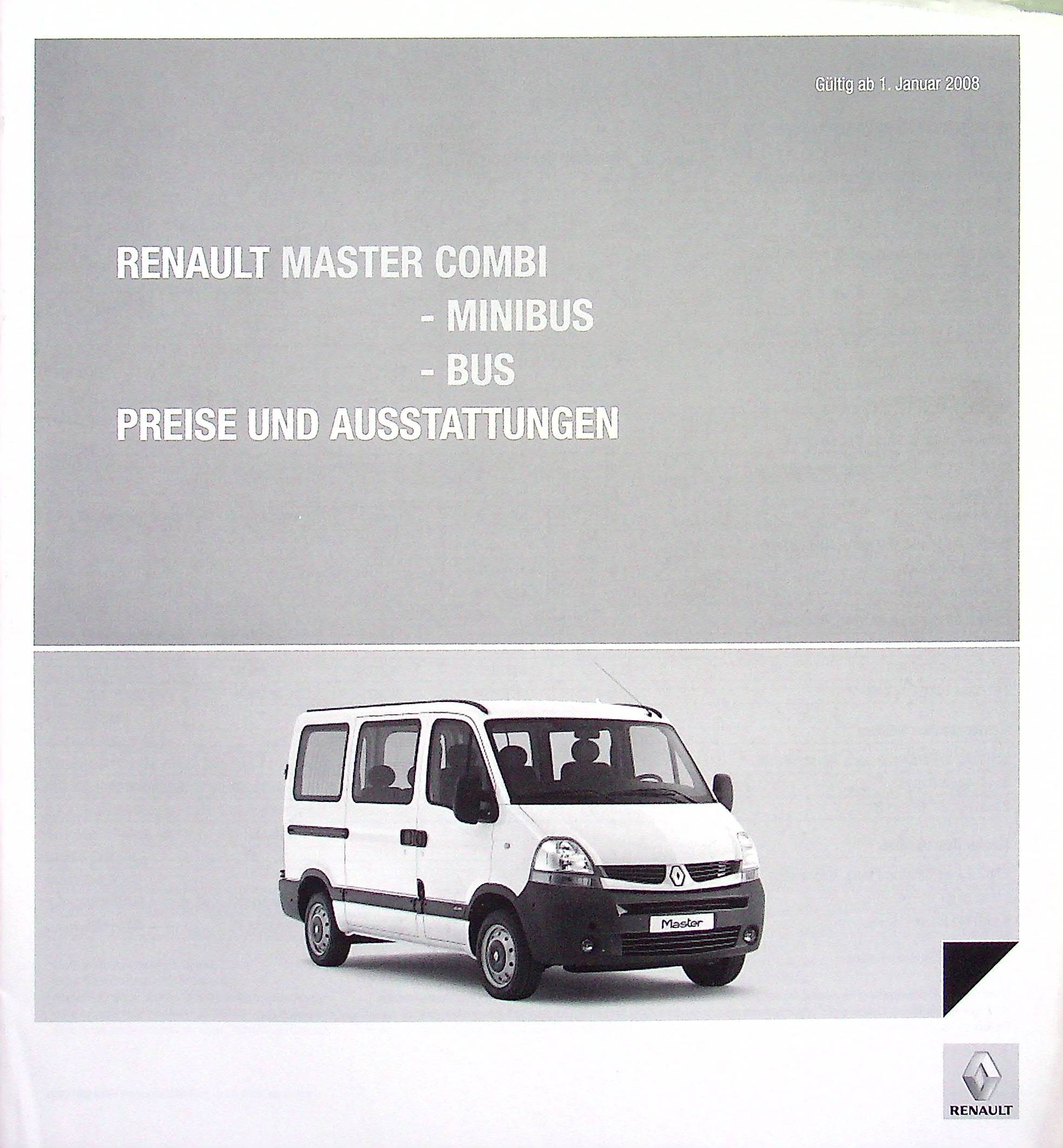 Renault Master Combi - Preisliste & Extras - Prospekt 01/2008