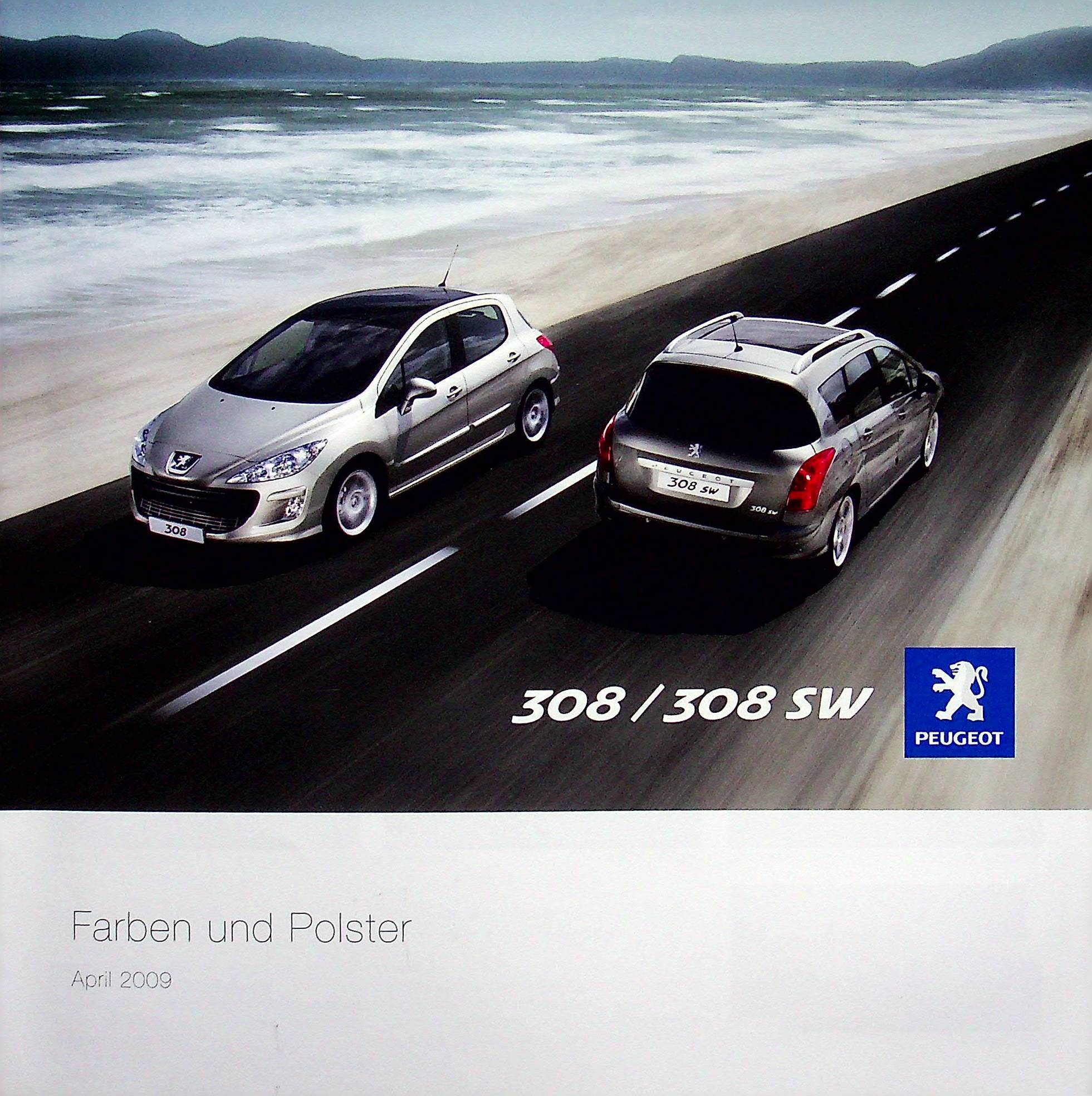 Peugeot 308 + SW - Farben & Polster - Prospekt 04/2009