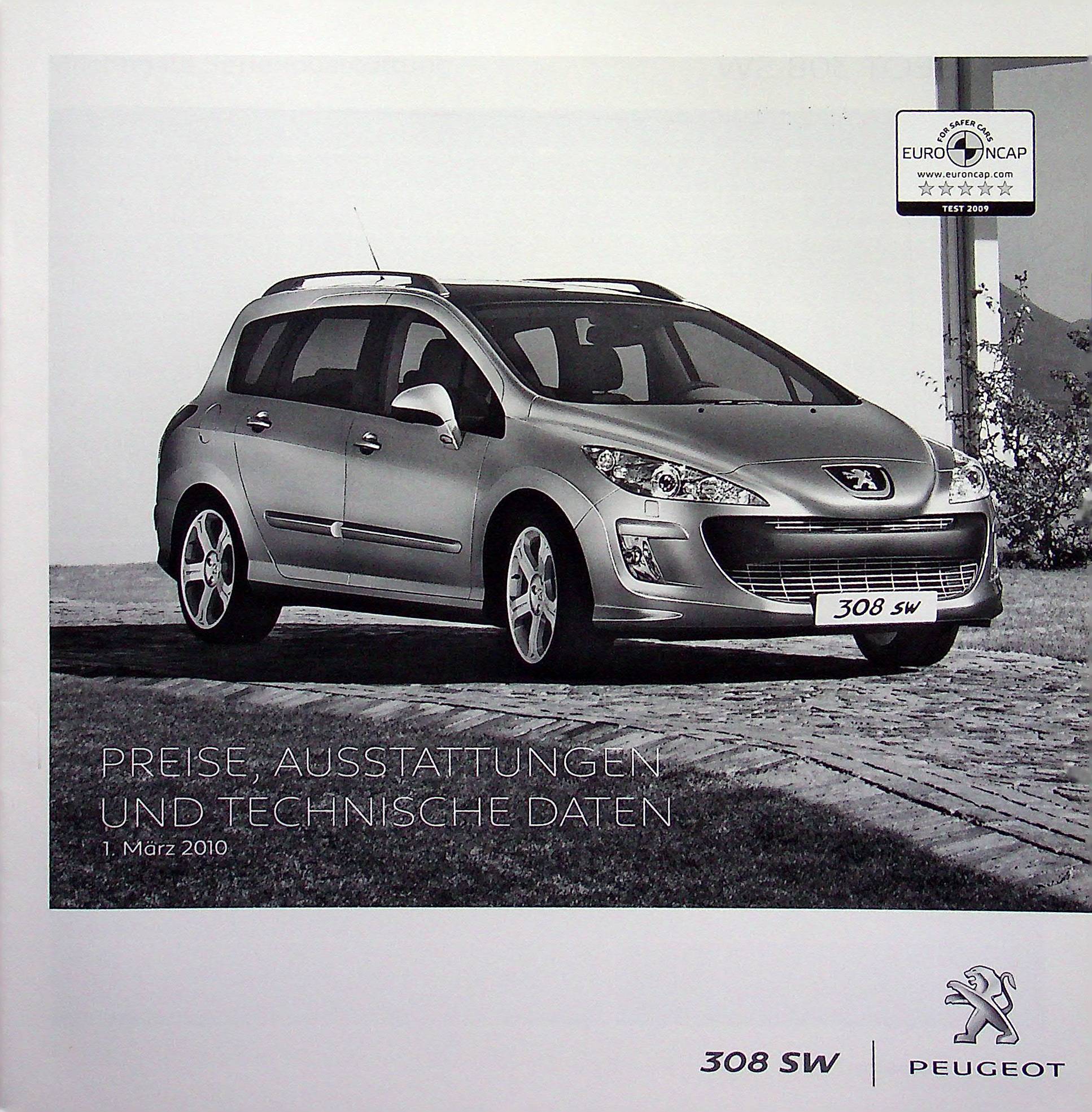 Peugeot 308 SW - Preisliste & Extras - Prospekt 03/2010