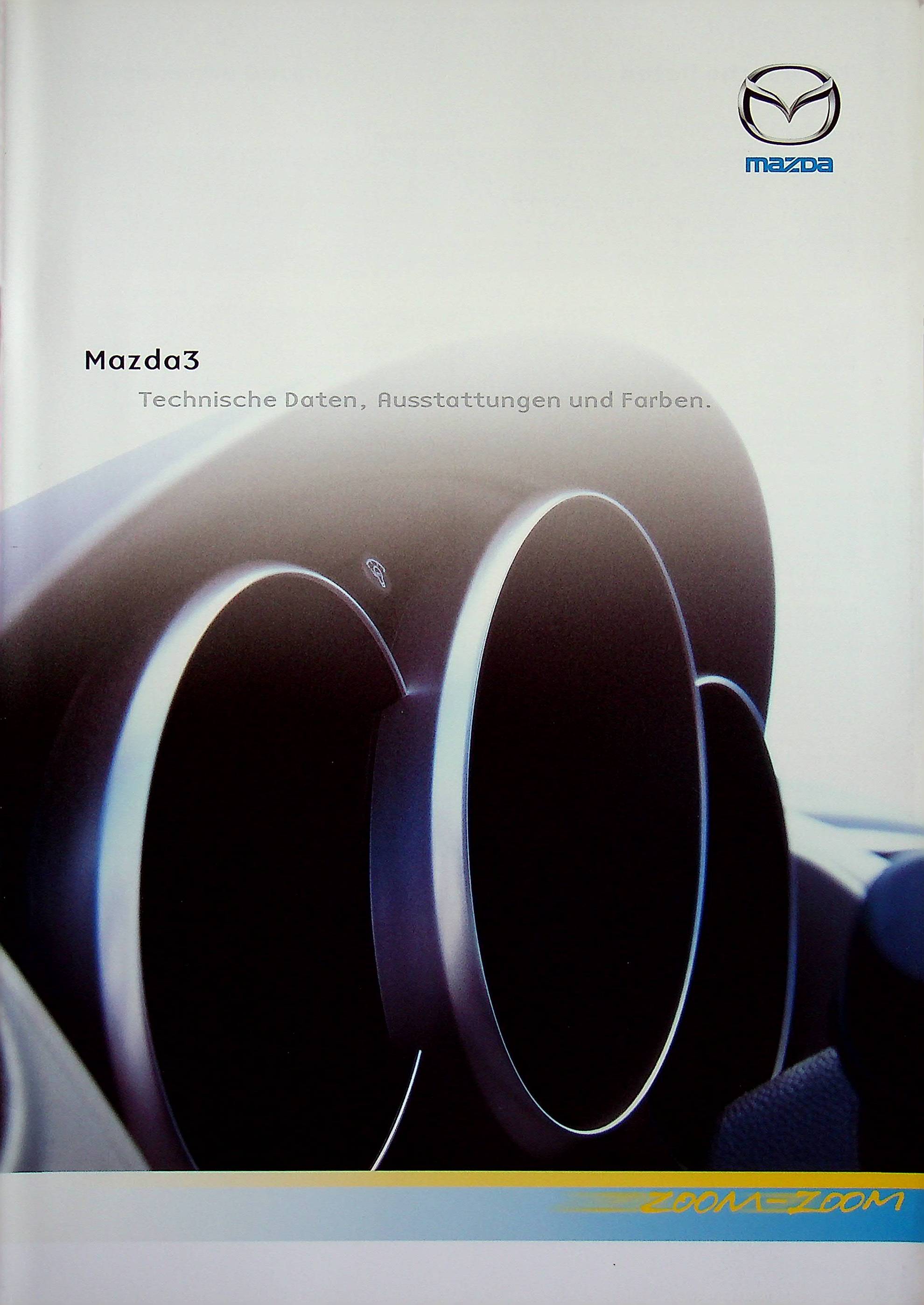 Mazda 3 - Farben & tech. Daten & Ausstattungen - Prospekt 10/2004