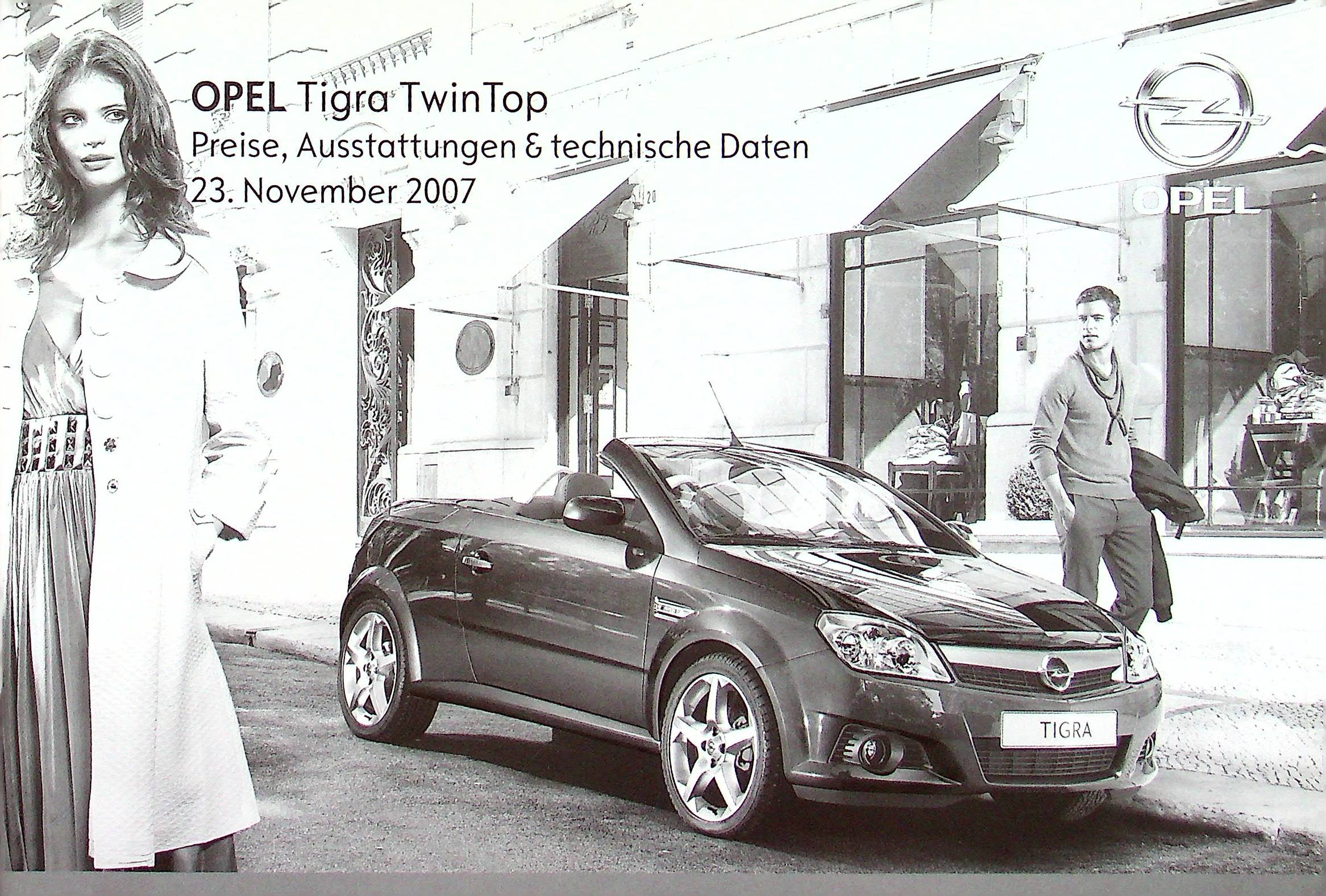 Opel Tigra TwinTop - Preisliste & Extras - Prospekt 11/2007