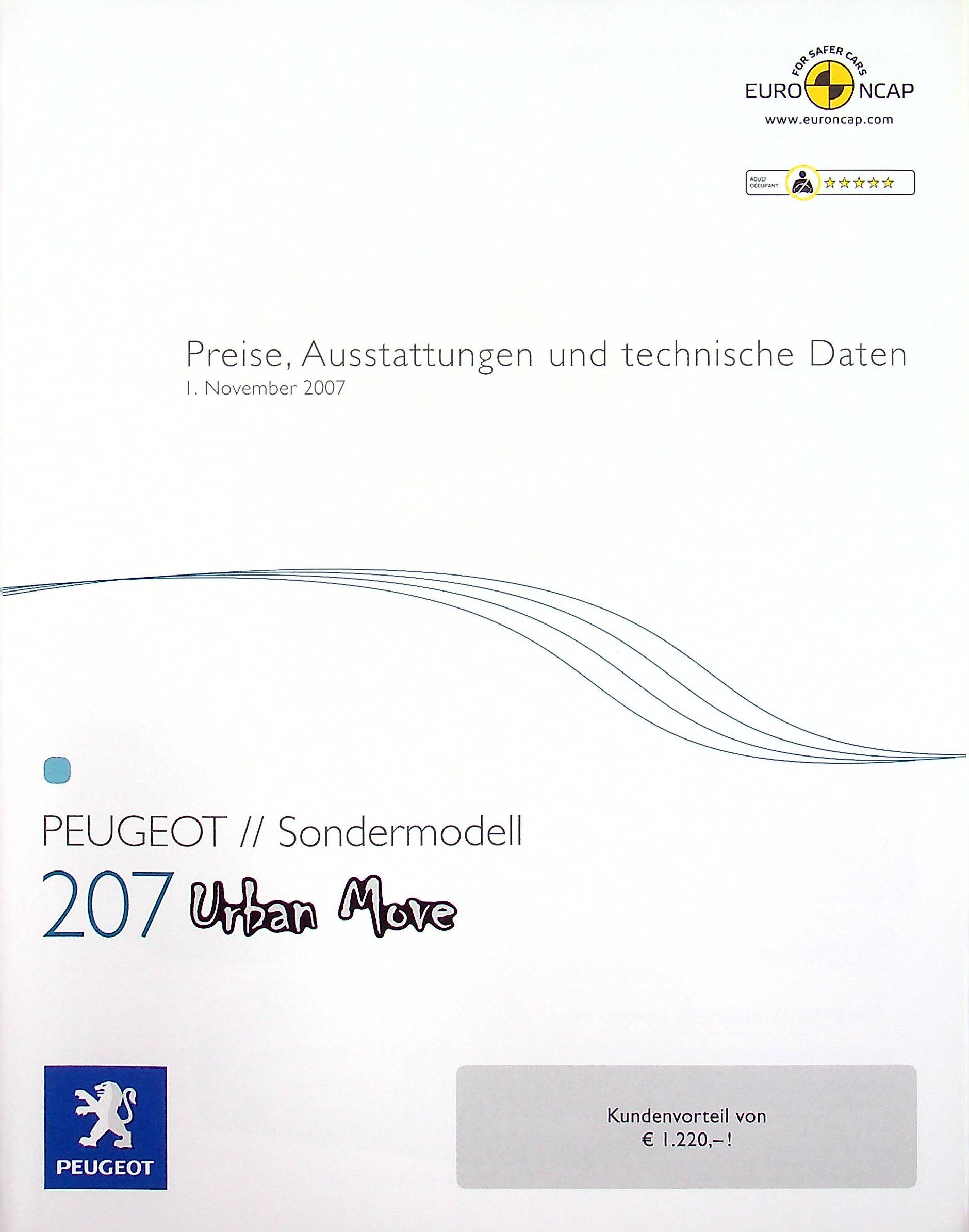 Peugeot 207 - Urban Move - Preisliste & Extras - Prospekt 11/2007