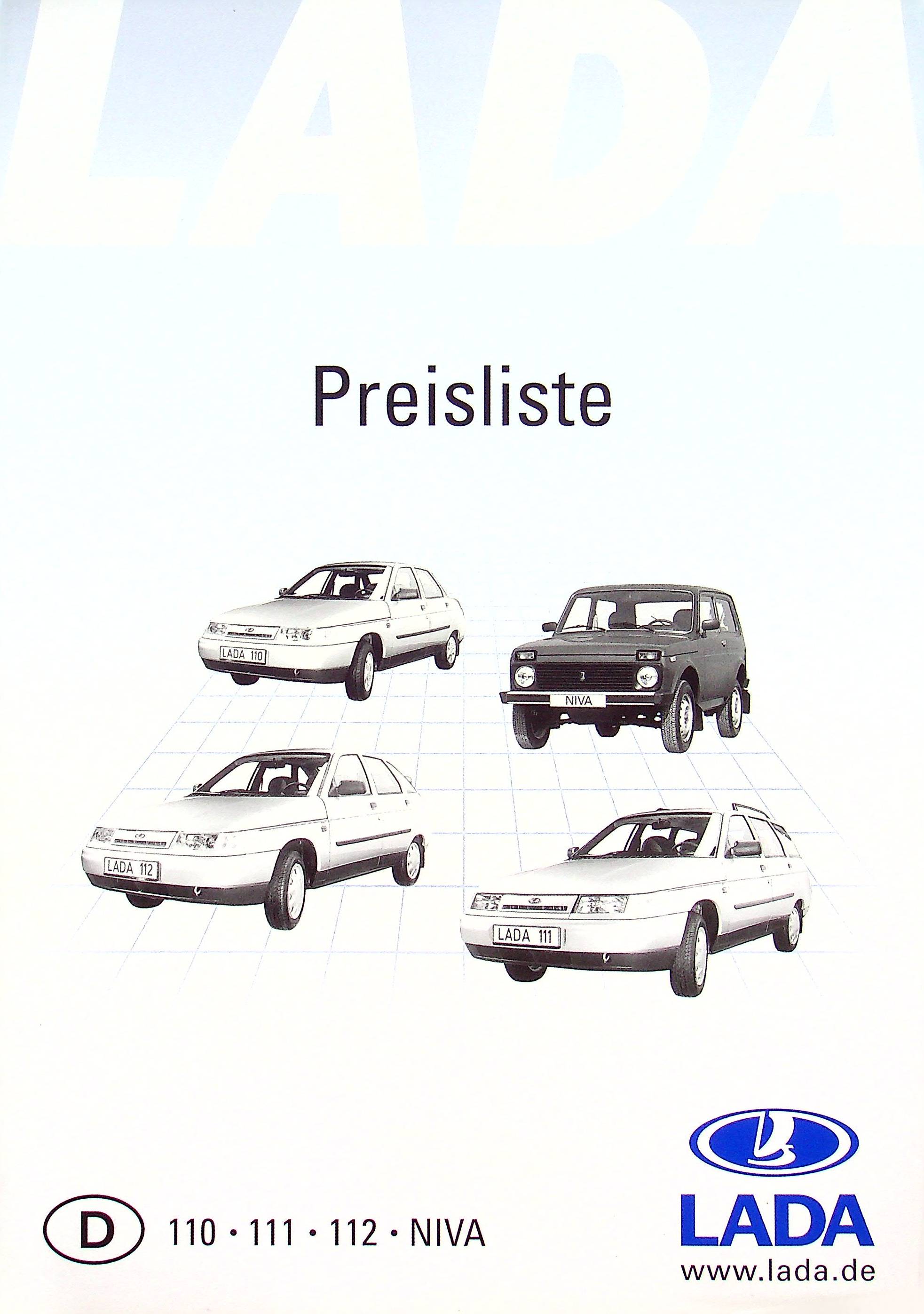 Lada 110 111 112 Niva - Preisliste & Extras - Prospekt 08/2003