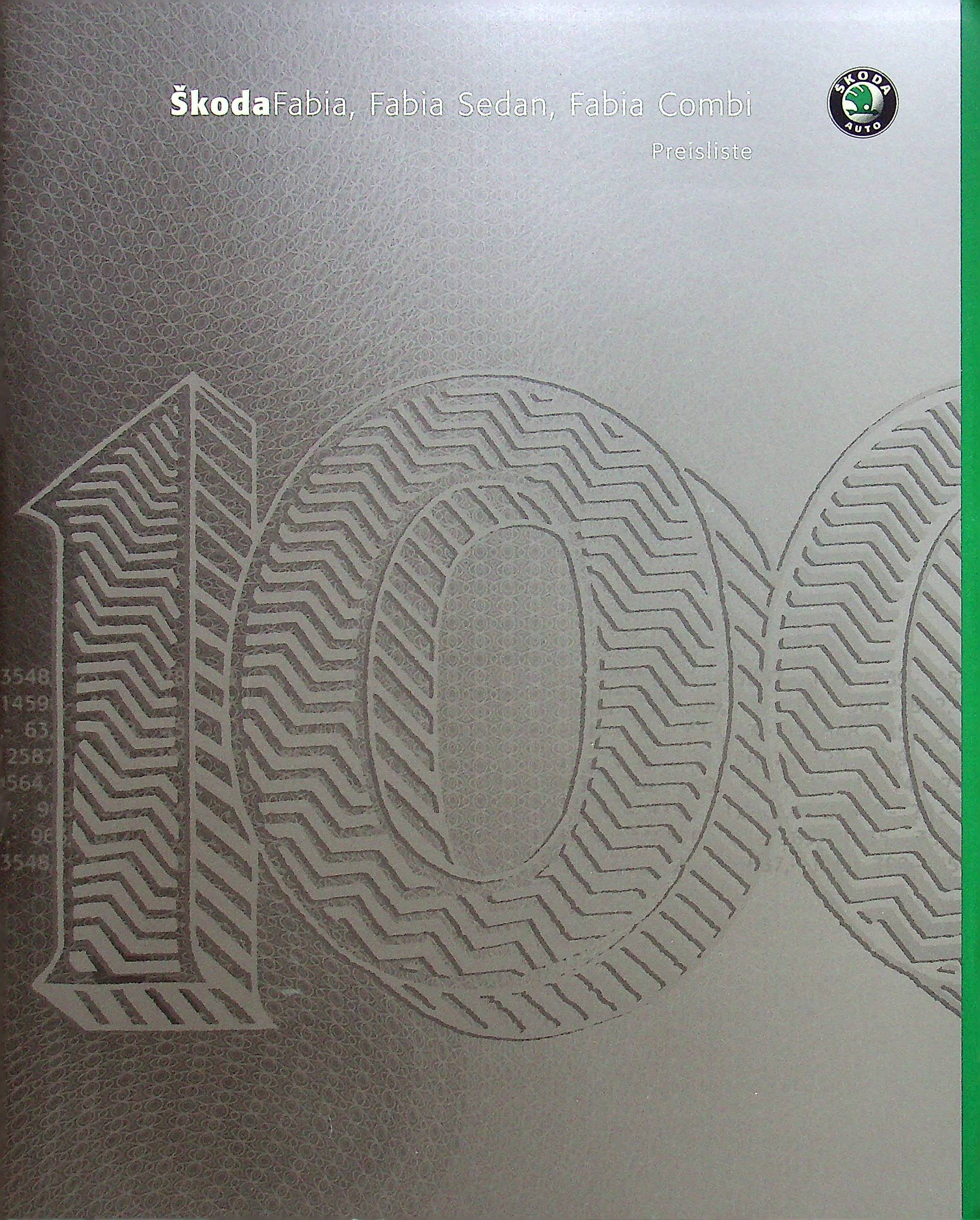 Skoda Fabia - Preisliste & Extras - Prospekt 08/2002