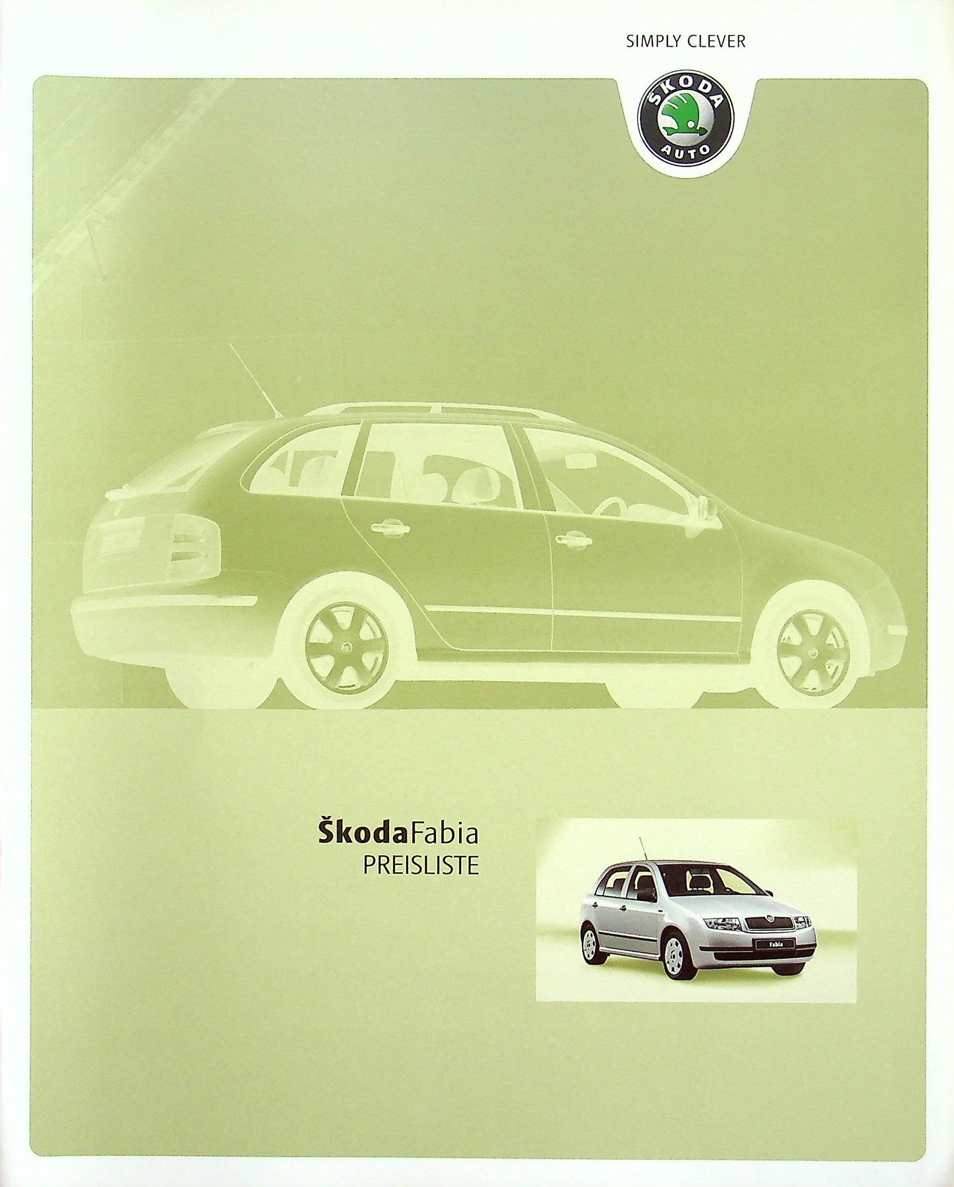 Skoda Fabia - Preisliste & Extras - Prospekt 03/2004