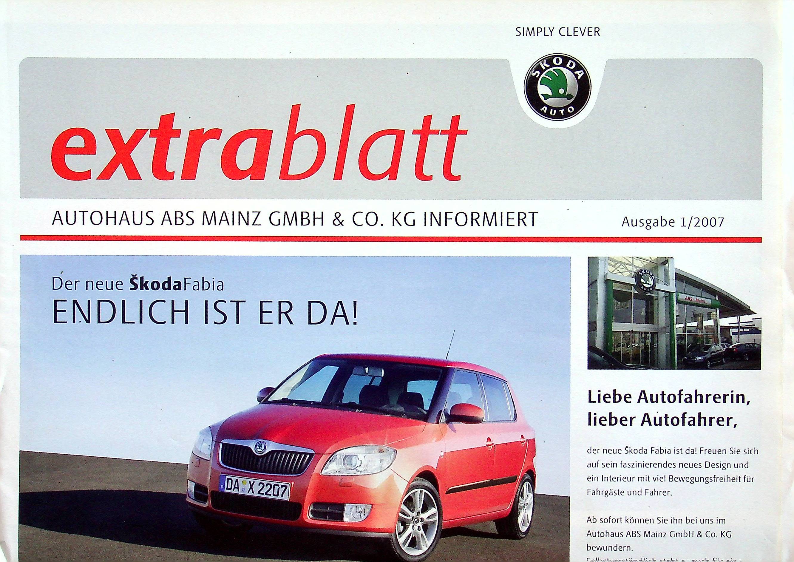 Skoda Fabia - Extrablatt - Prospekt 01/2007