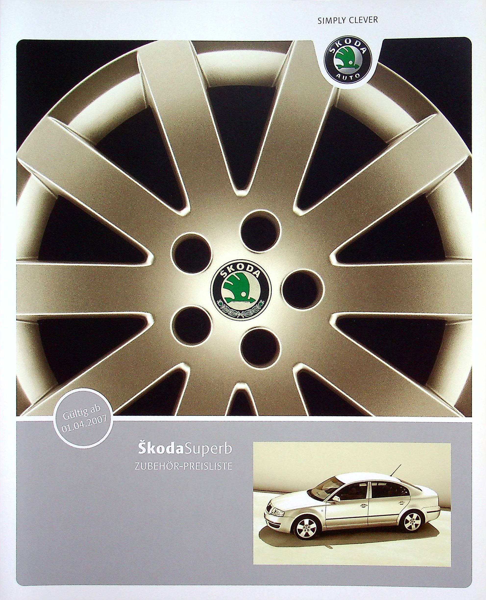 Skoda Superb - Zubehör Preisliste - Prospekt 04/2007