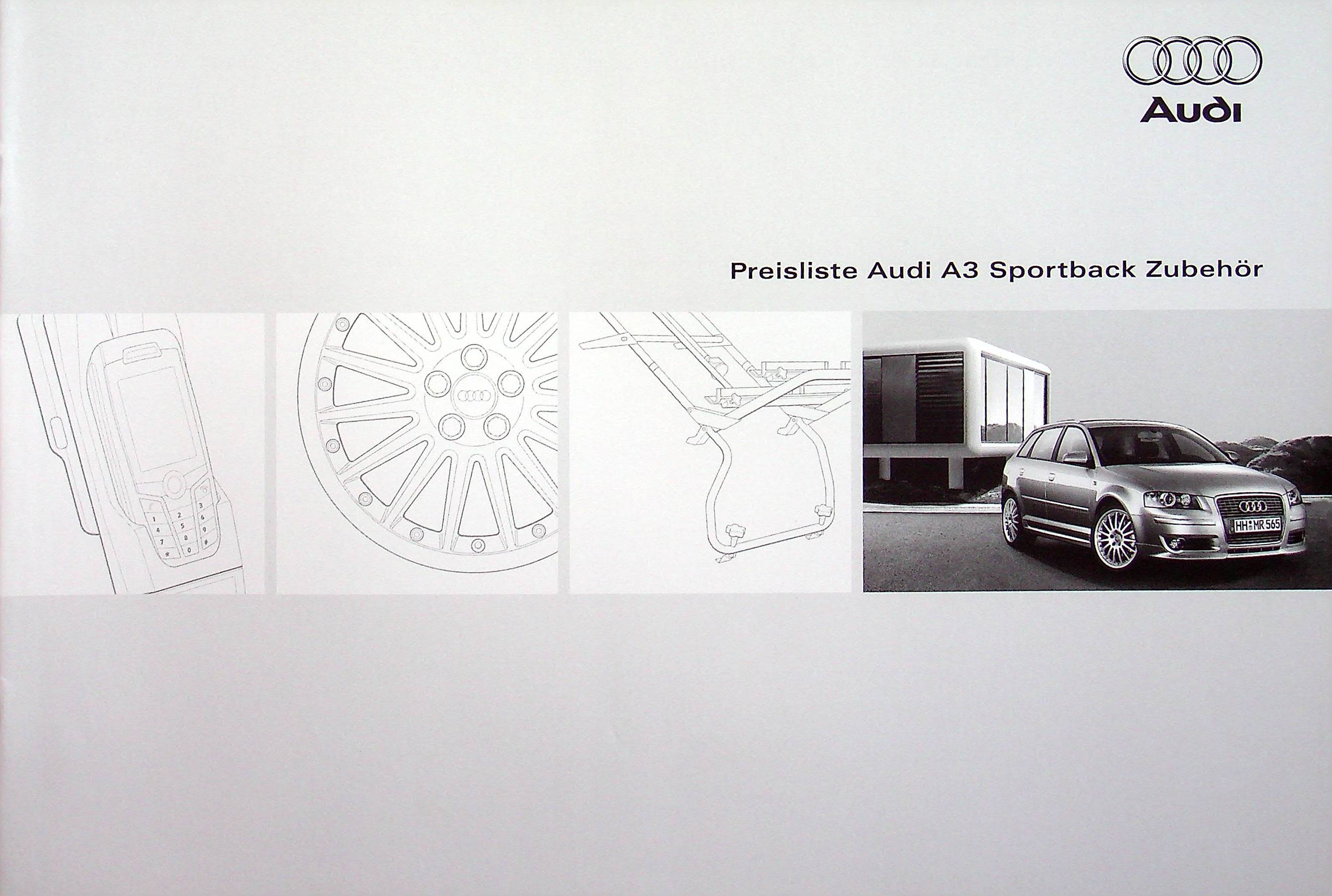 Audi A3 Sportback - Zubehör Preisliste - Prospekt 06/2007
