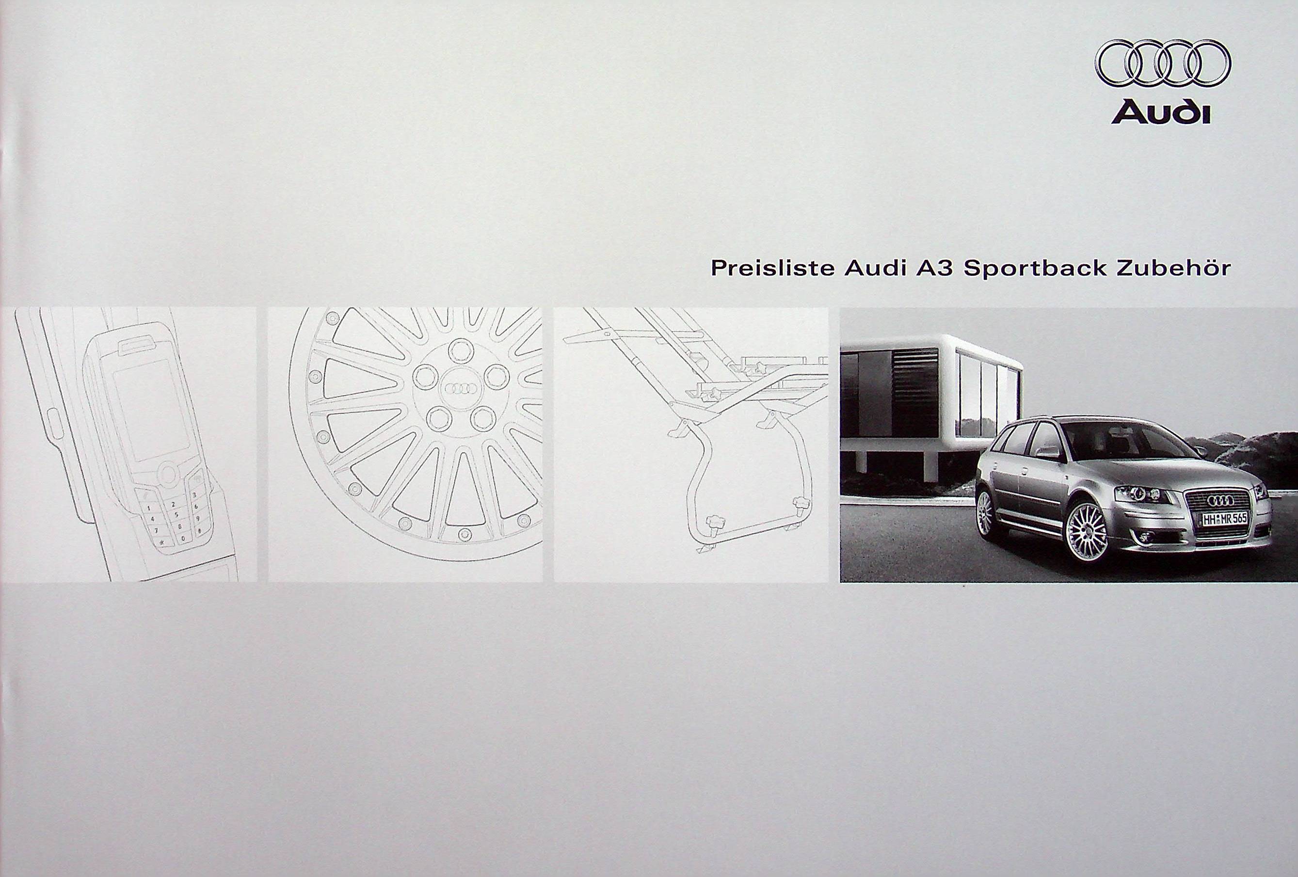 Audi A3 Sportback - Zubehör Preisliste - Prospekt 06/2007
