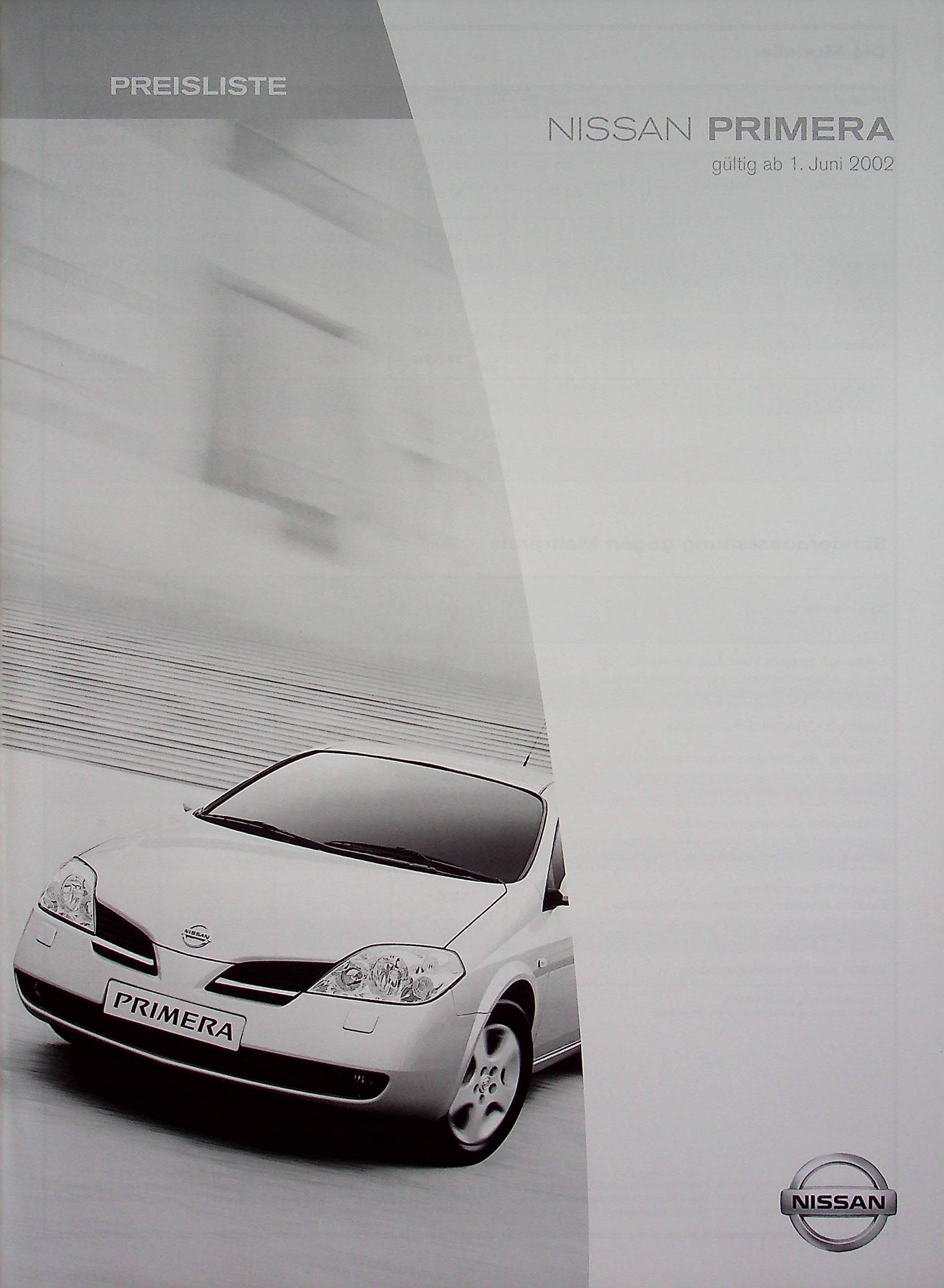 Nissan Primera - Preisliste & Extras - Prospekt 06/2002