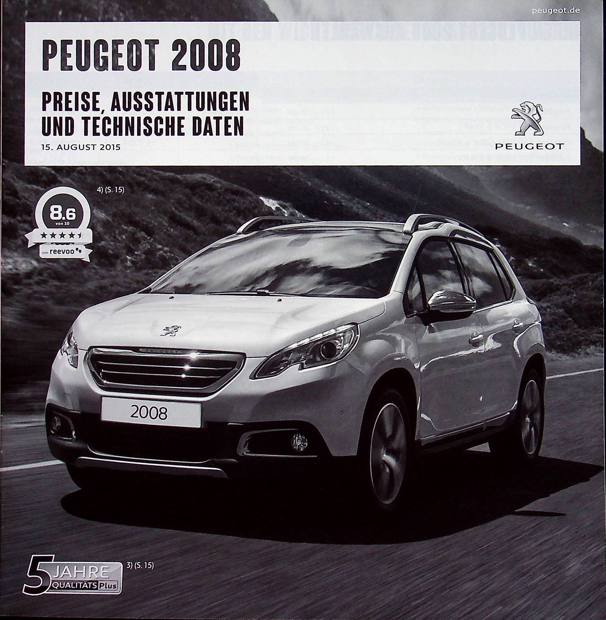 Peugeot 2008 - Preisliste & Extras - Prospekt 08/2015