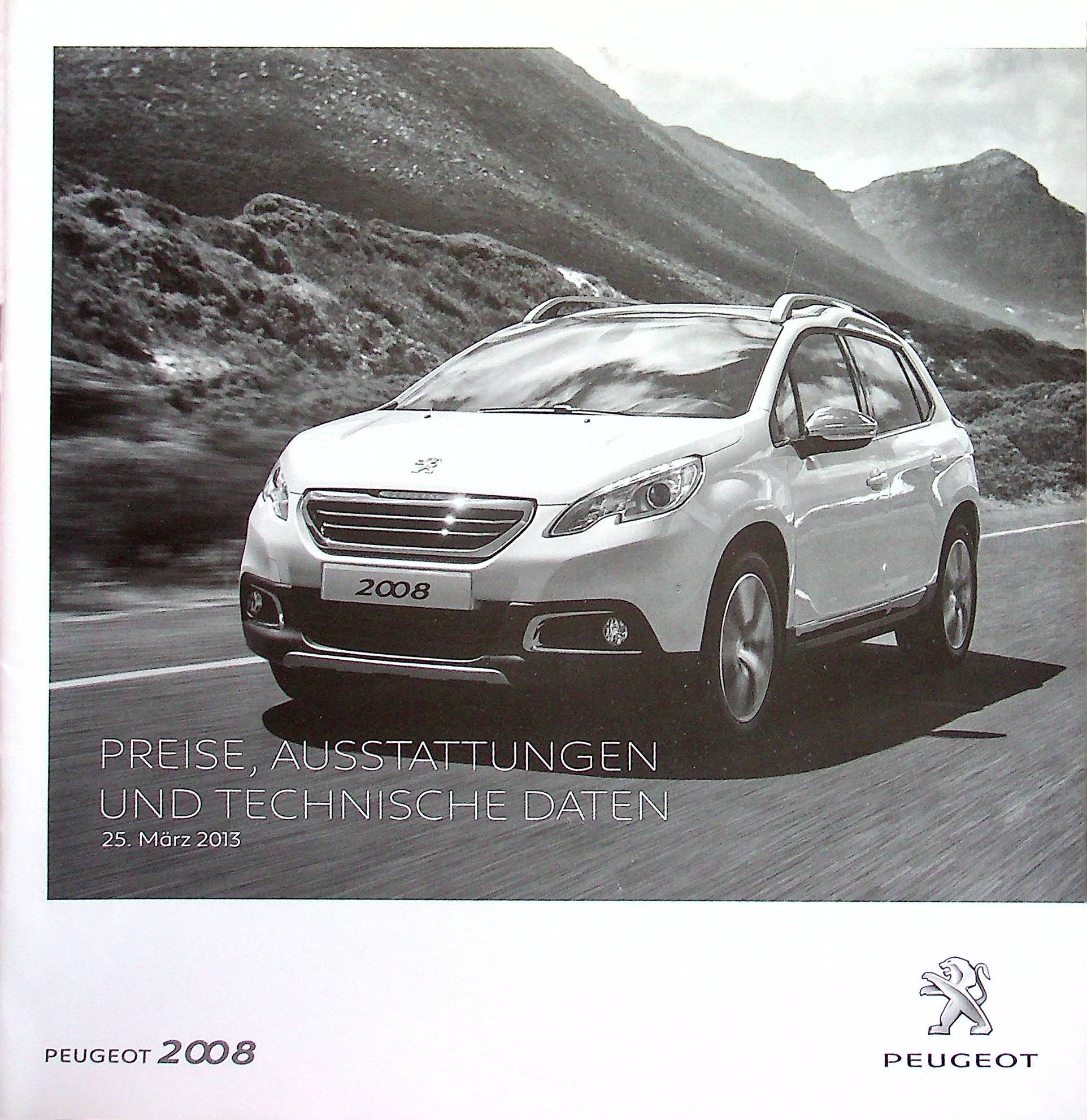 Peugeot 2008 - Preisliste & Extras - Prospekt 03/2013