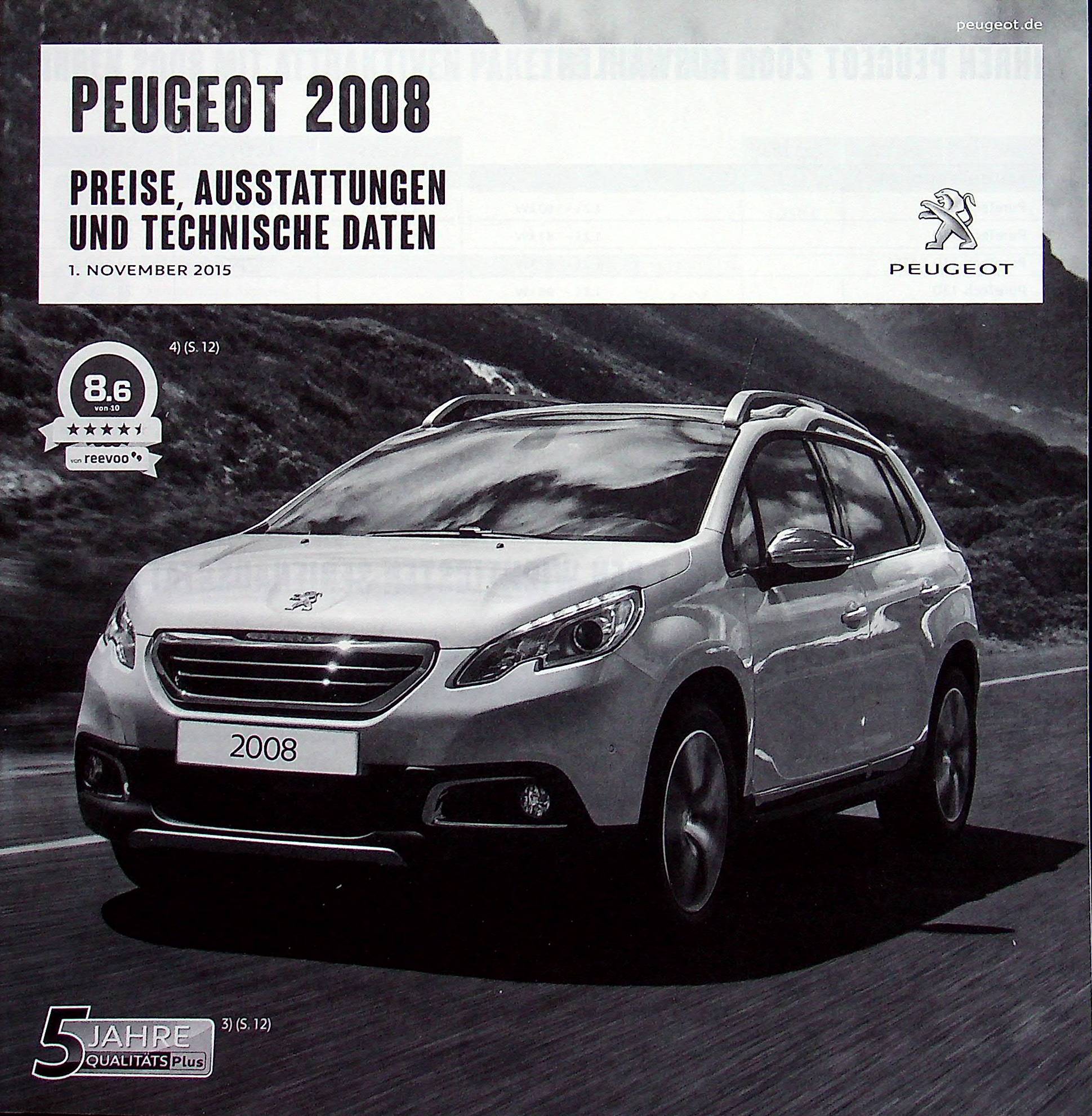 Peugeot 2008 - Preisliste & Extras - Prospekt 11/2015