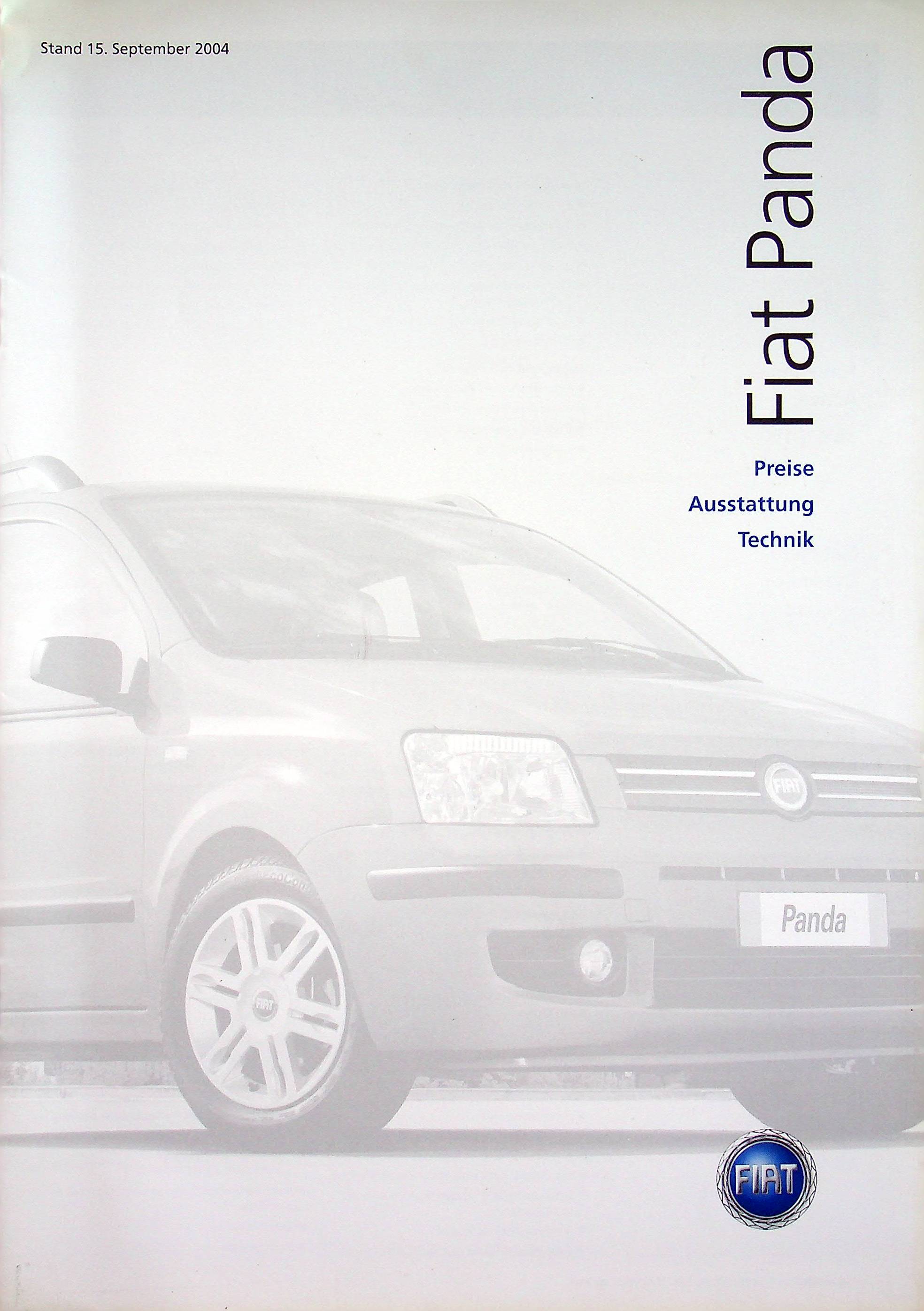 Fiat Panda - Preisliste & Extras - Prospekt 09/2004
