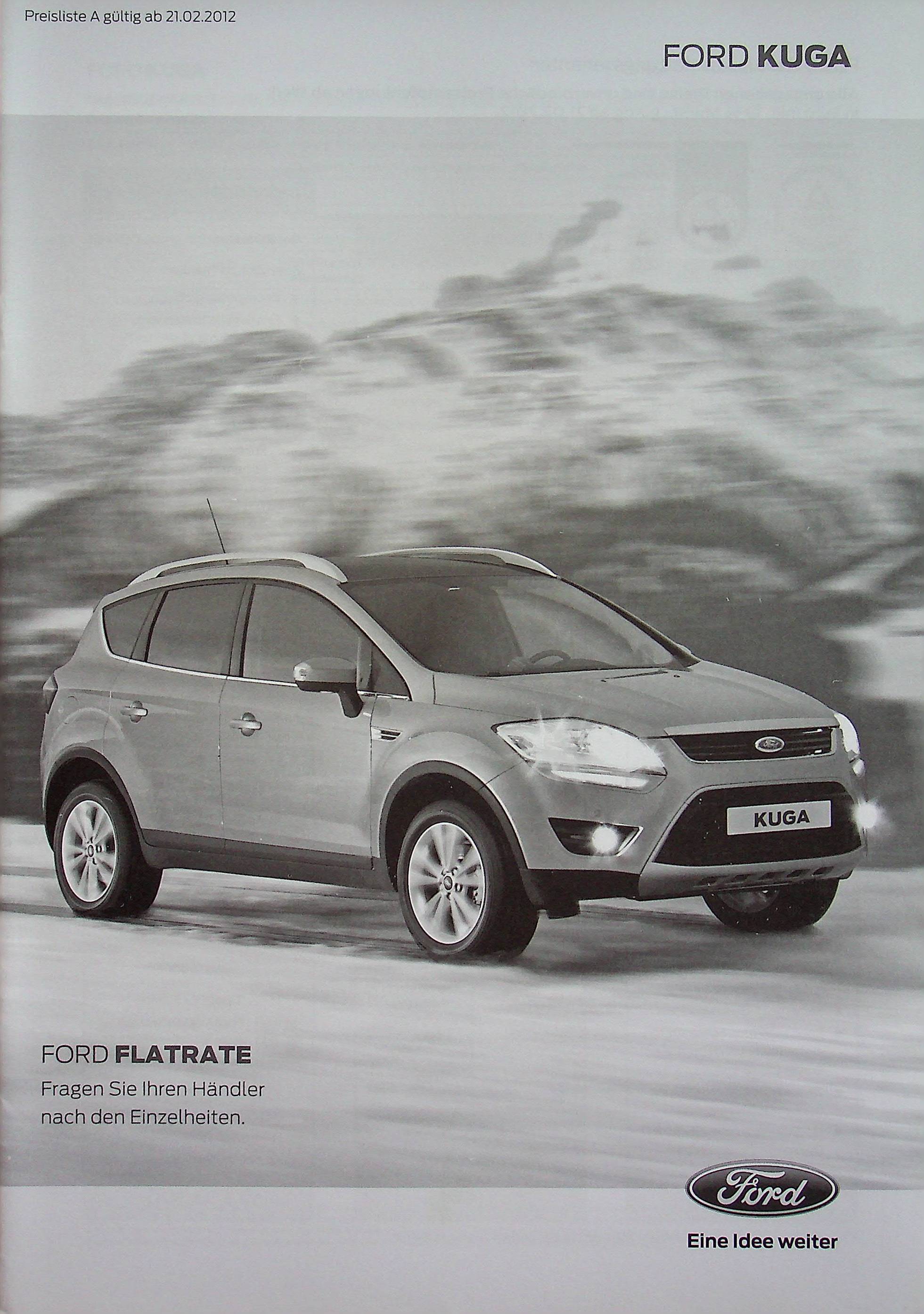 Ford Kuga - Preisliste & Extras - Prospekt 02/2012